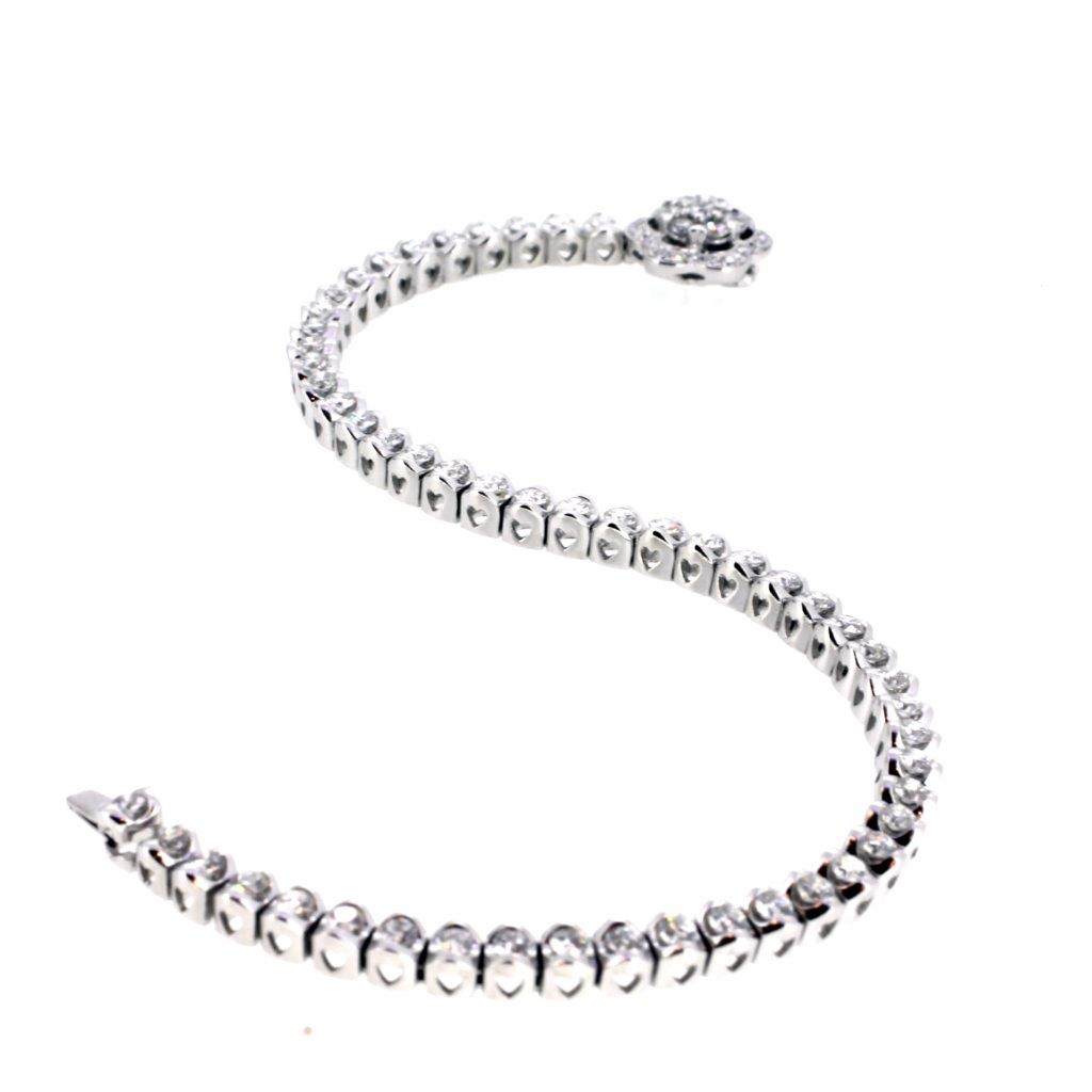 Contemporary Diamond Daisy Cluster Line Bracelet