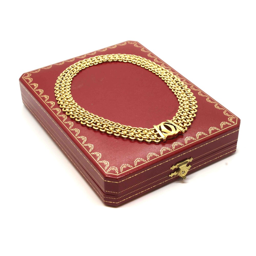 Flaxman Fine Jewellery Vintage Cartier Crossed C S Necklace Bracelet Suite