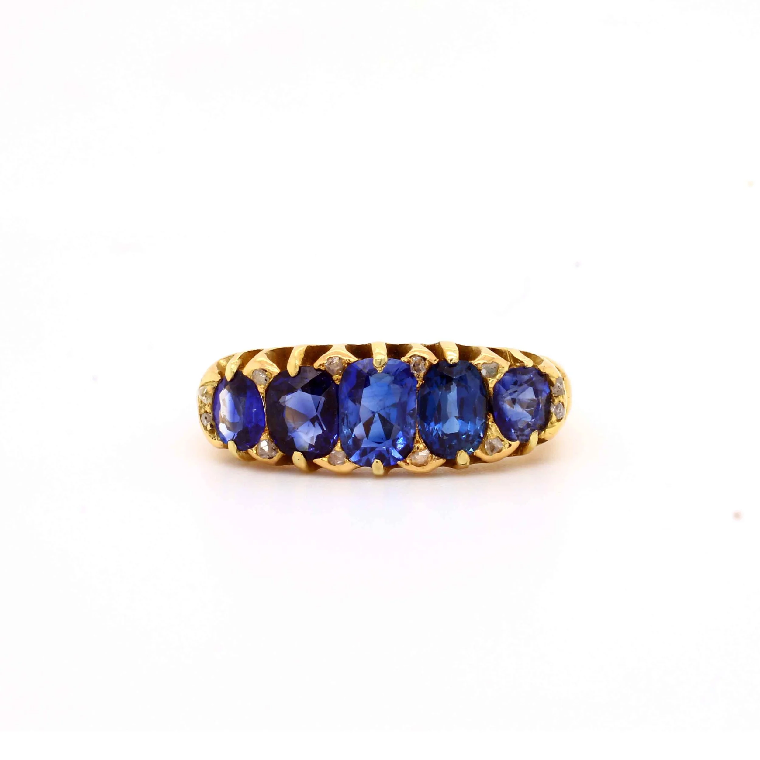 Victorian Sapphire &amp; Diamond Five Stone Ring