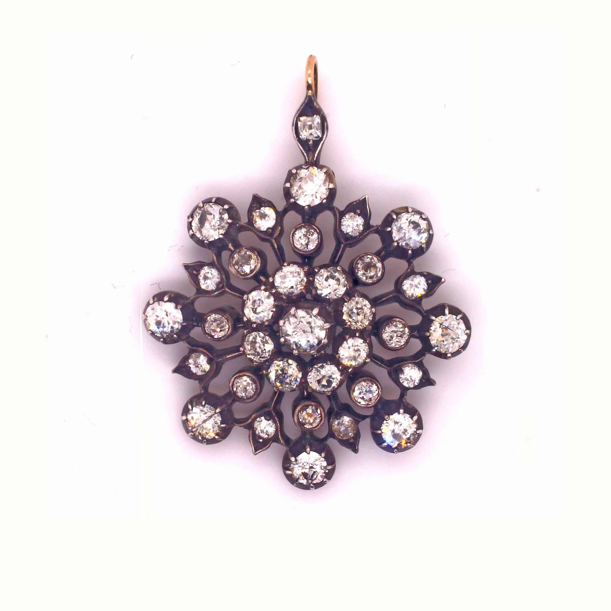 Victorian Diamond Star Burst Pendant