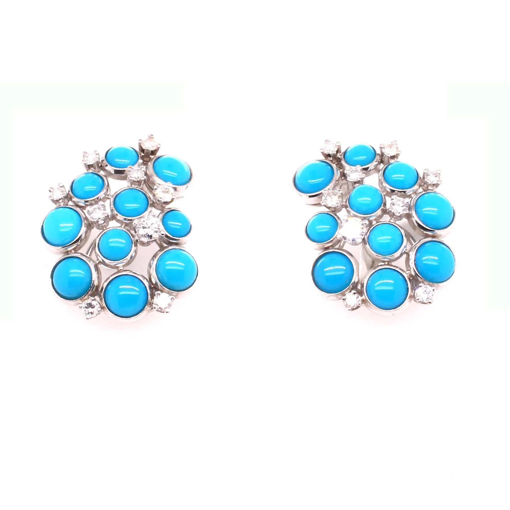 Vintage Turquoise &amp; Diamond Earrings