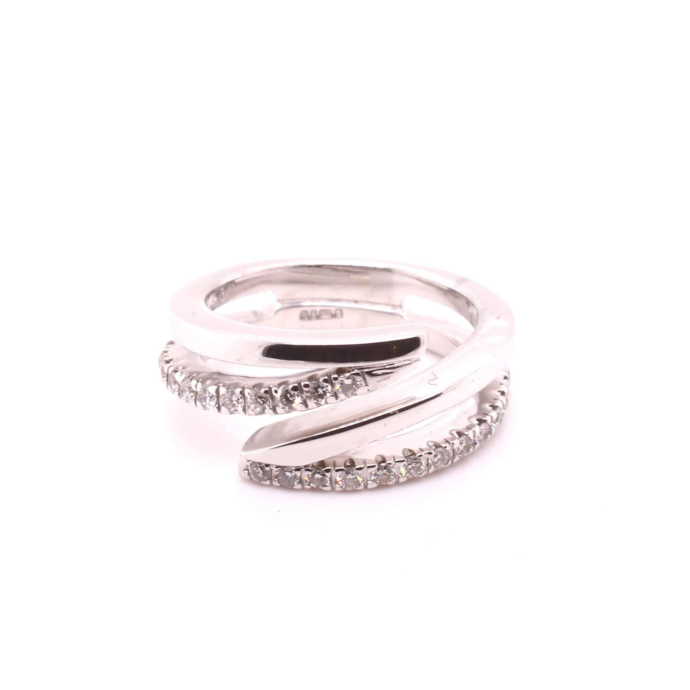 18ct White Gold and Diamond Abstract Eternity Ring