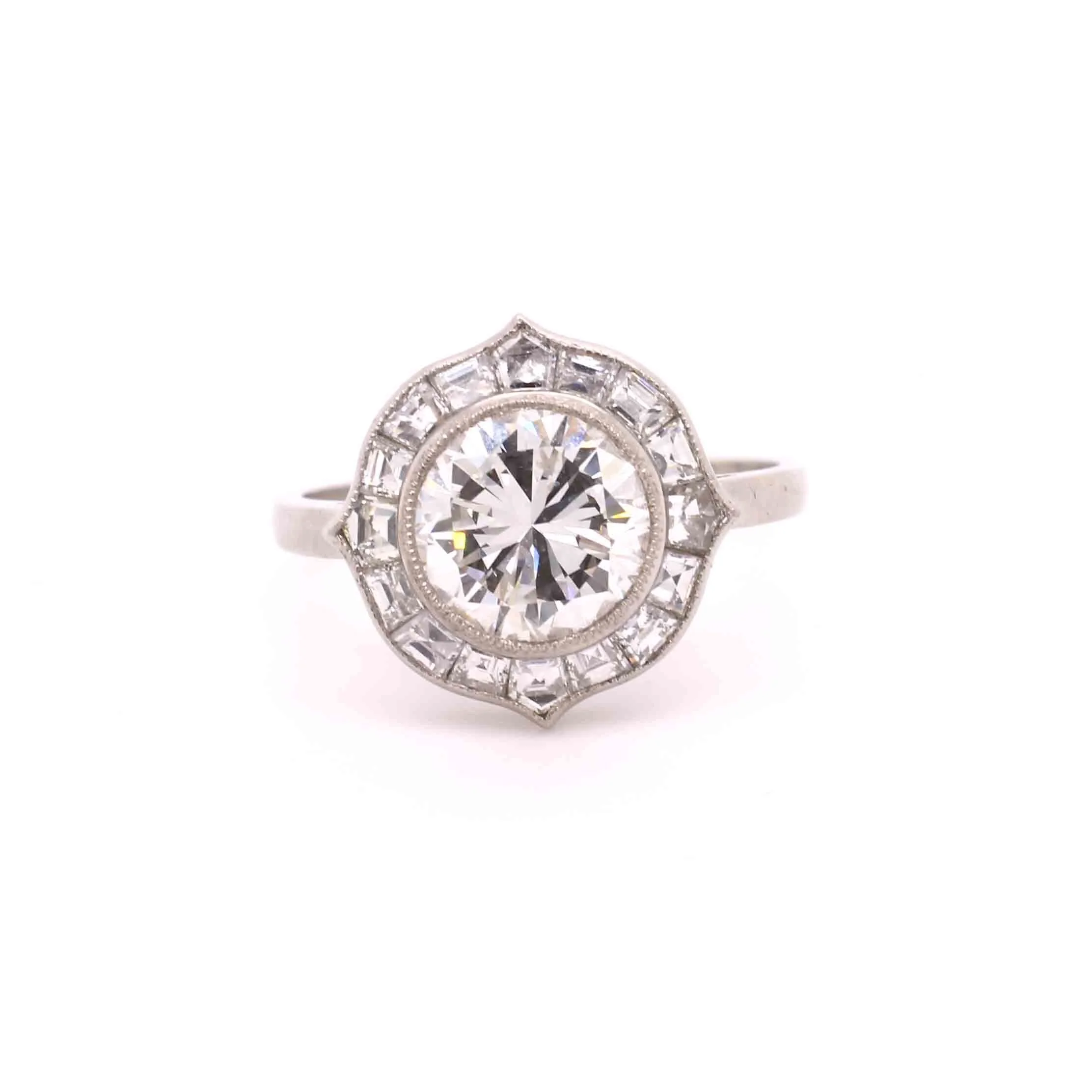 Art Deco Style 1.51ct Diamond Cluster Ring