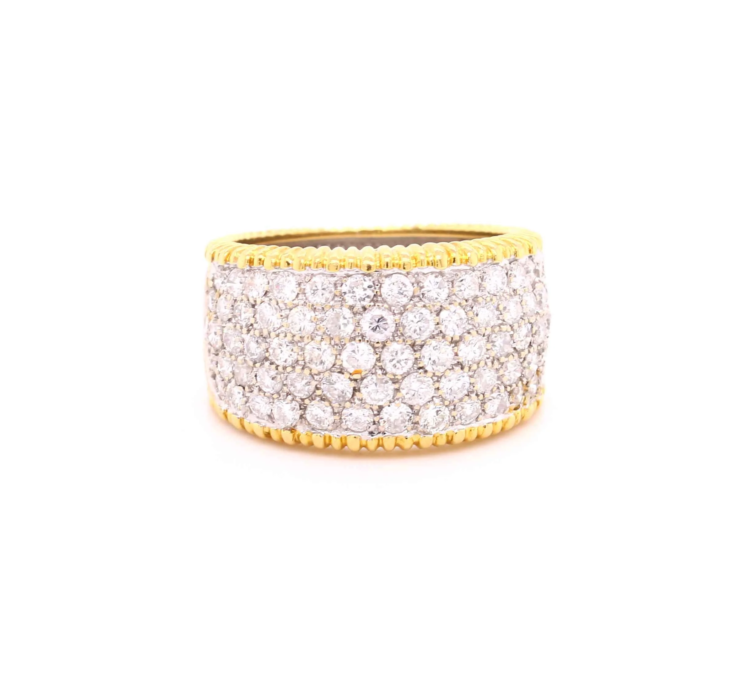Pave Set Diamond Bombe Ring