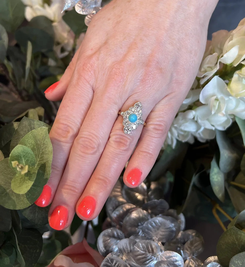 Flaxman Fine Jewellery — Victorian Turquoise Diamond Ring