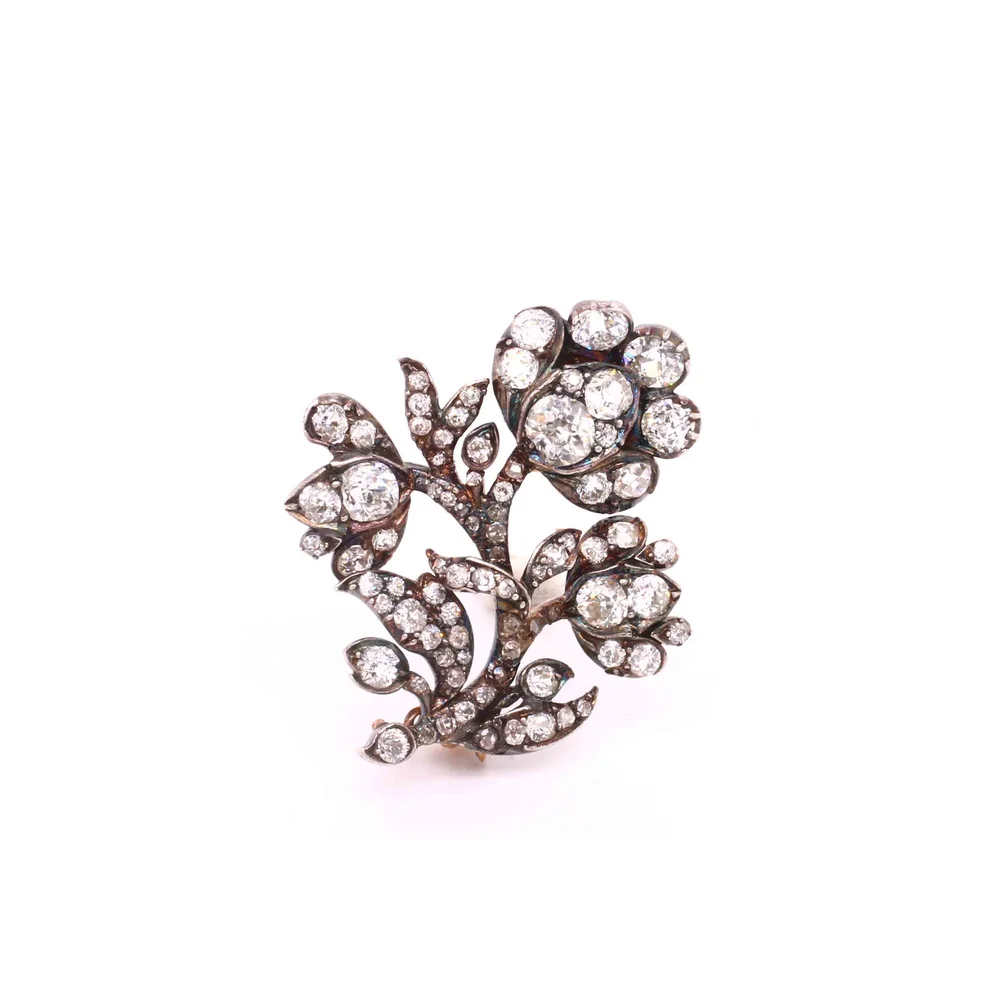 Flaxman Fine Jewellery — Early Victorian Diamond Flower Brooch