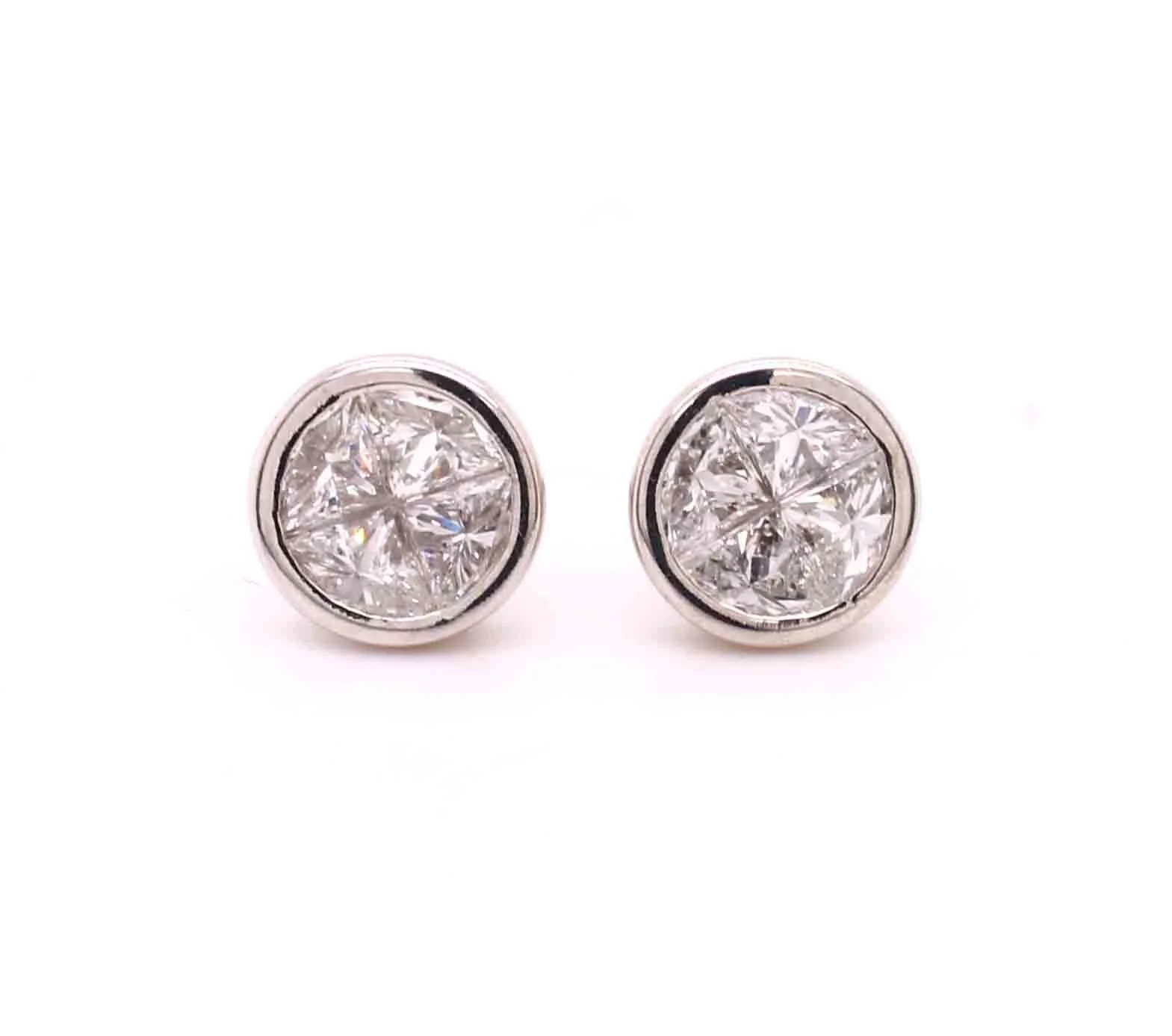 Illusion Set Diamond Stud Earrings