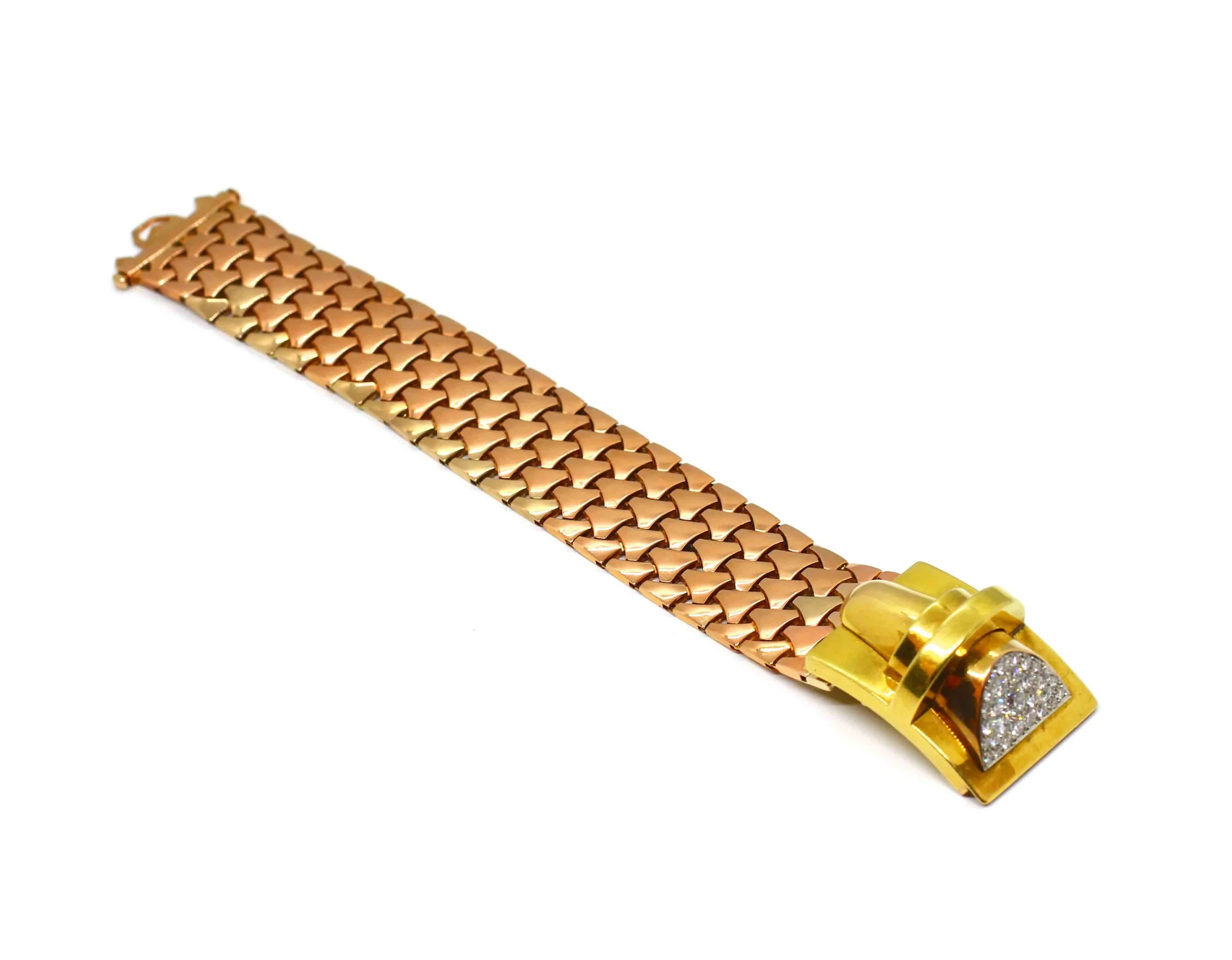 1950s Cartier Diamond Buckle Bracelet
