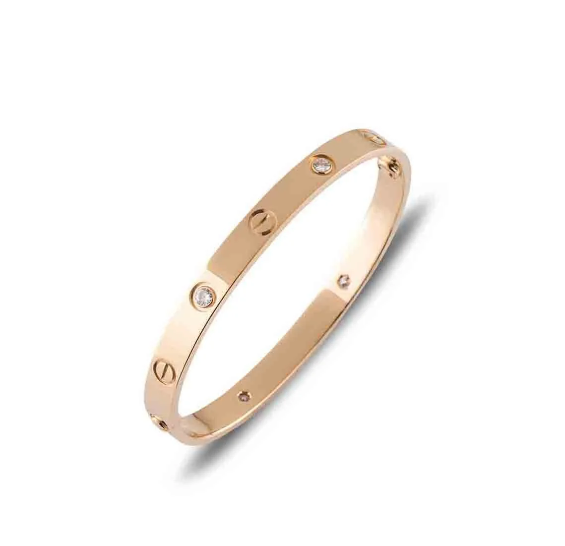 Cartier Half Diamond Love Bangle. Rose Gold. Size 18