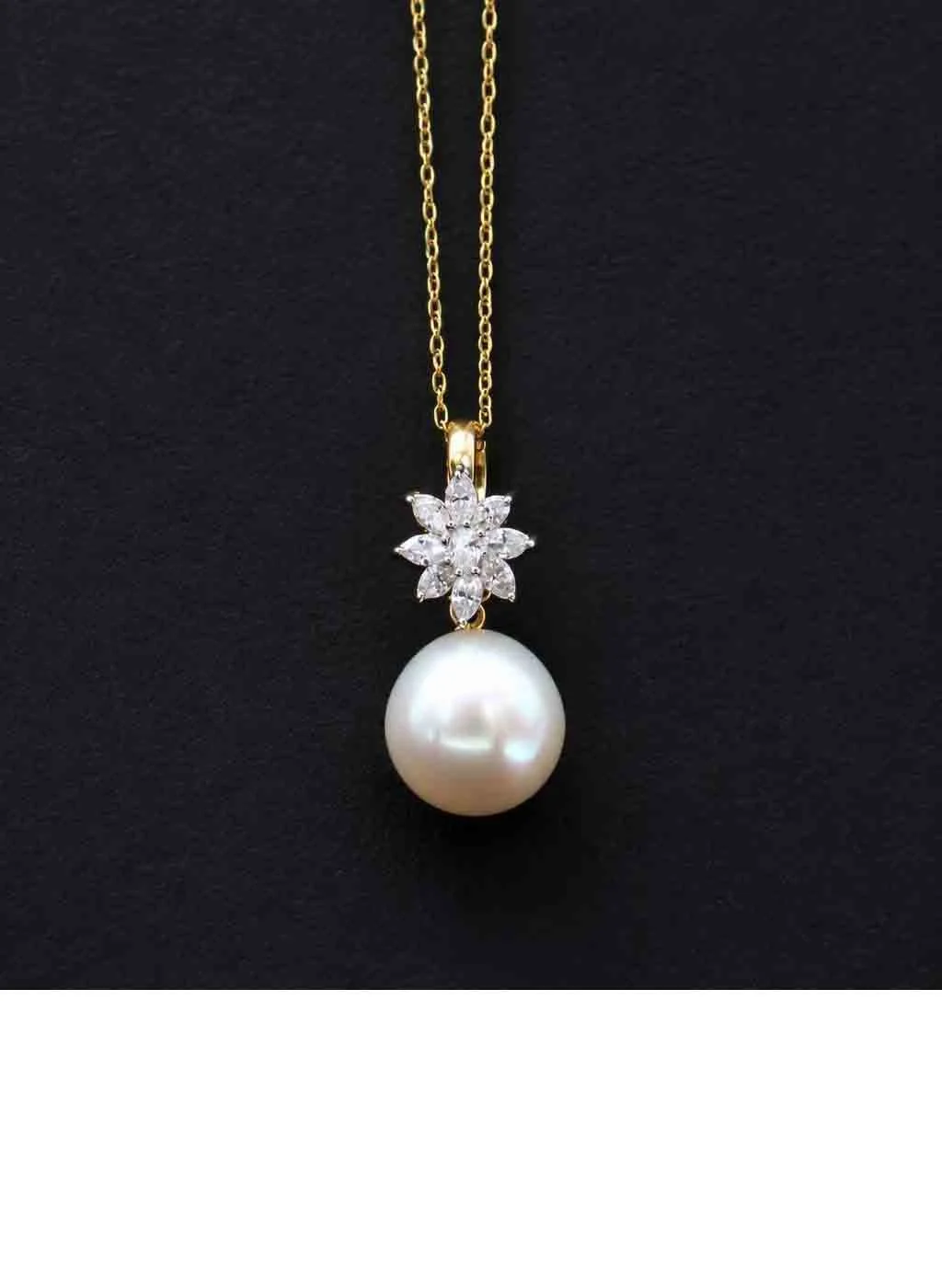 Vintage South Sea Pearl & Diamond Cluster Pendant