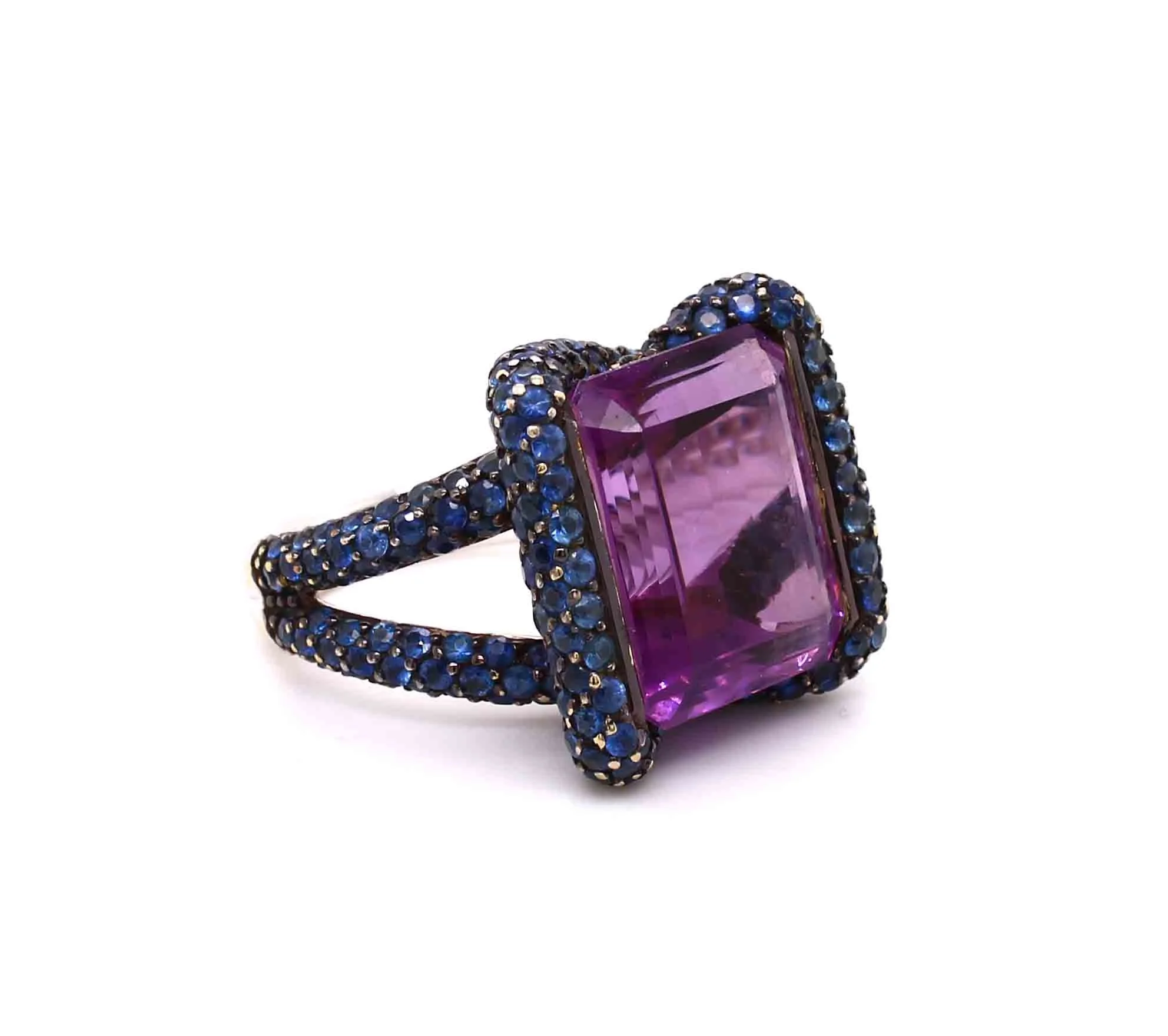 Contemporary Amethyst & Sapphire Ring