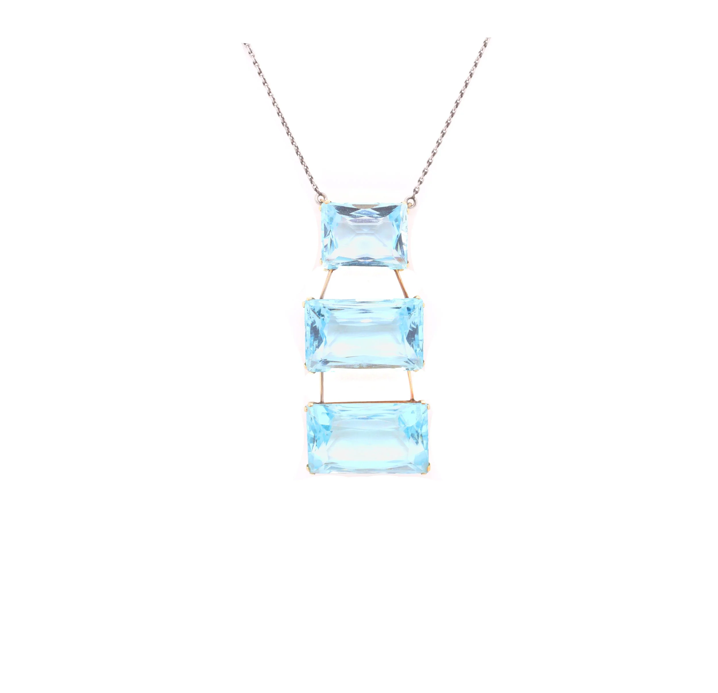 Art Deco Aquamarine Drop Pendant
