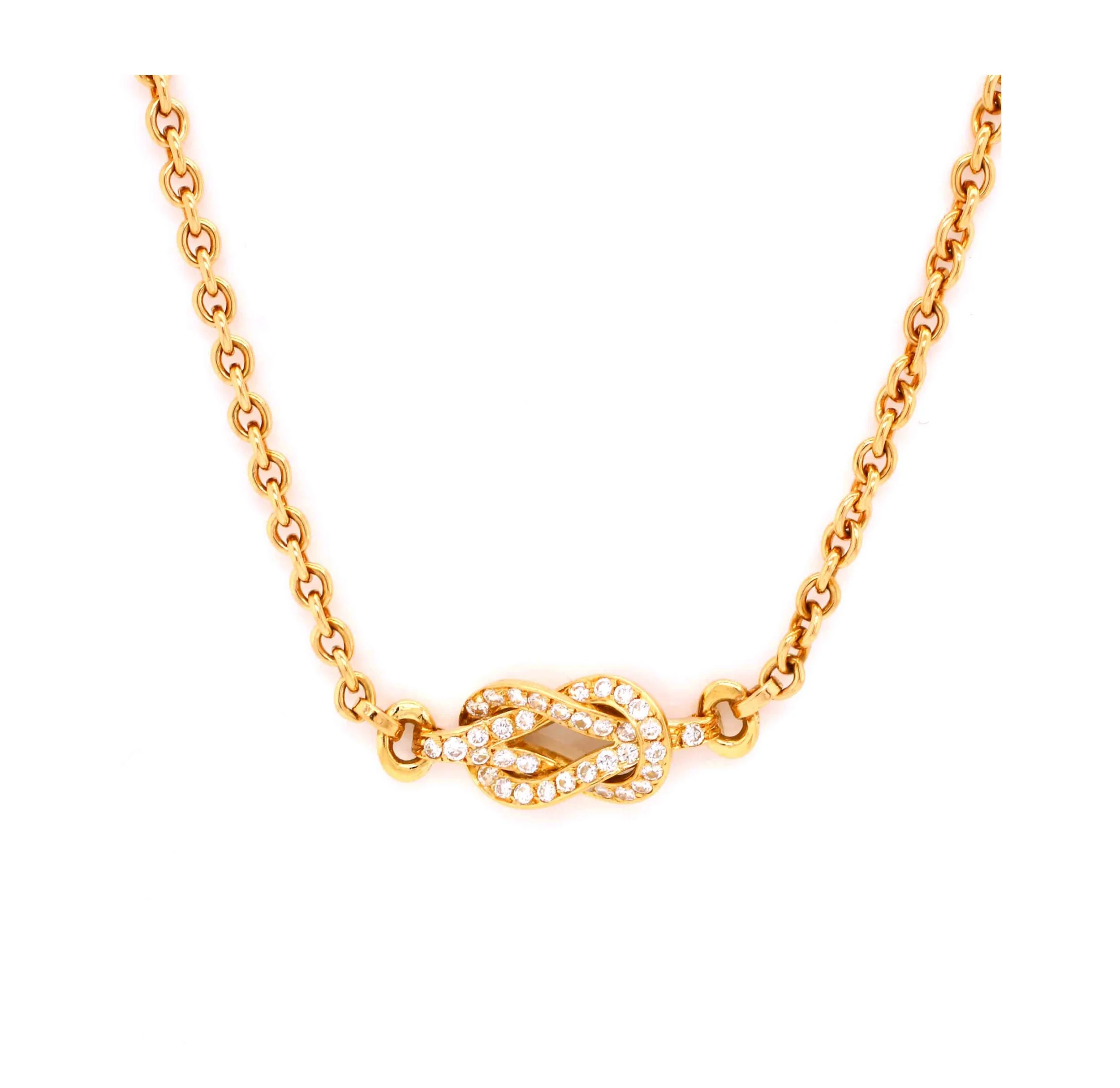 Vintage Cartier Diamond Love Knot Pendant by Andre Vassort