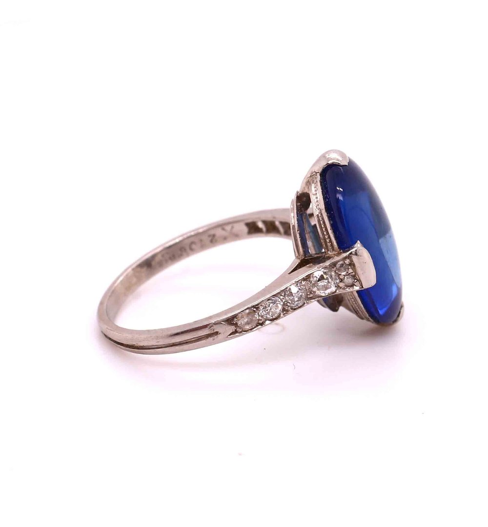 Flaxman Fine Jewellery — Edwardian Cabochon Sapphire Diamond