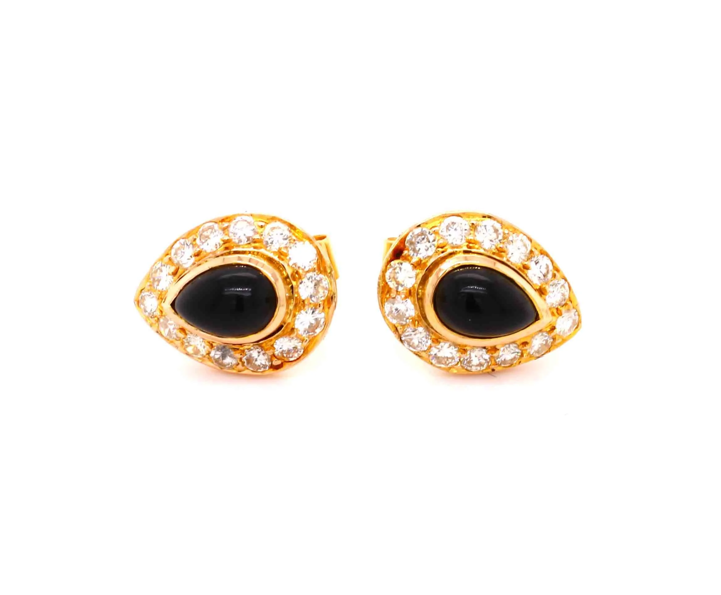 Vintage Onyx & Diamond Earrings