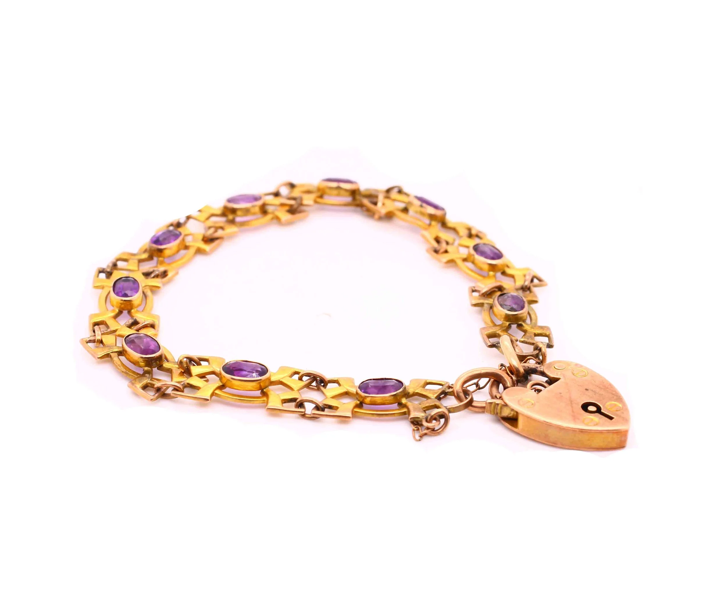 Victorian Amethyst Heart Bracelet