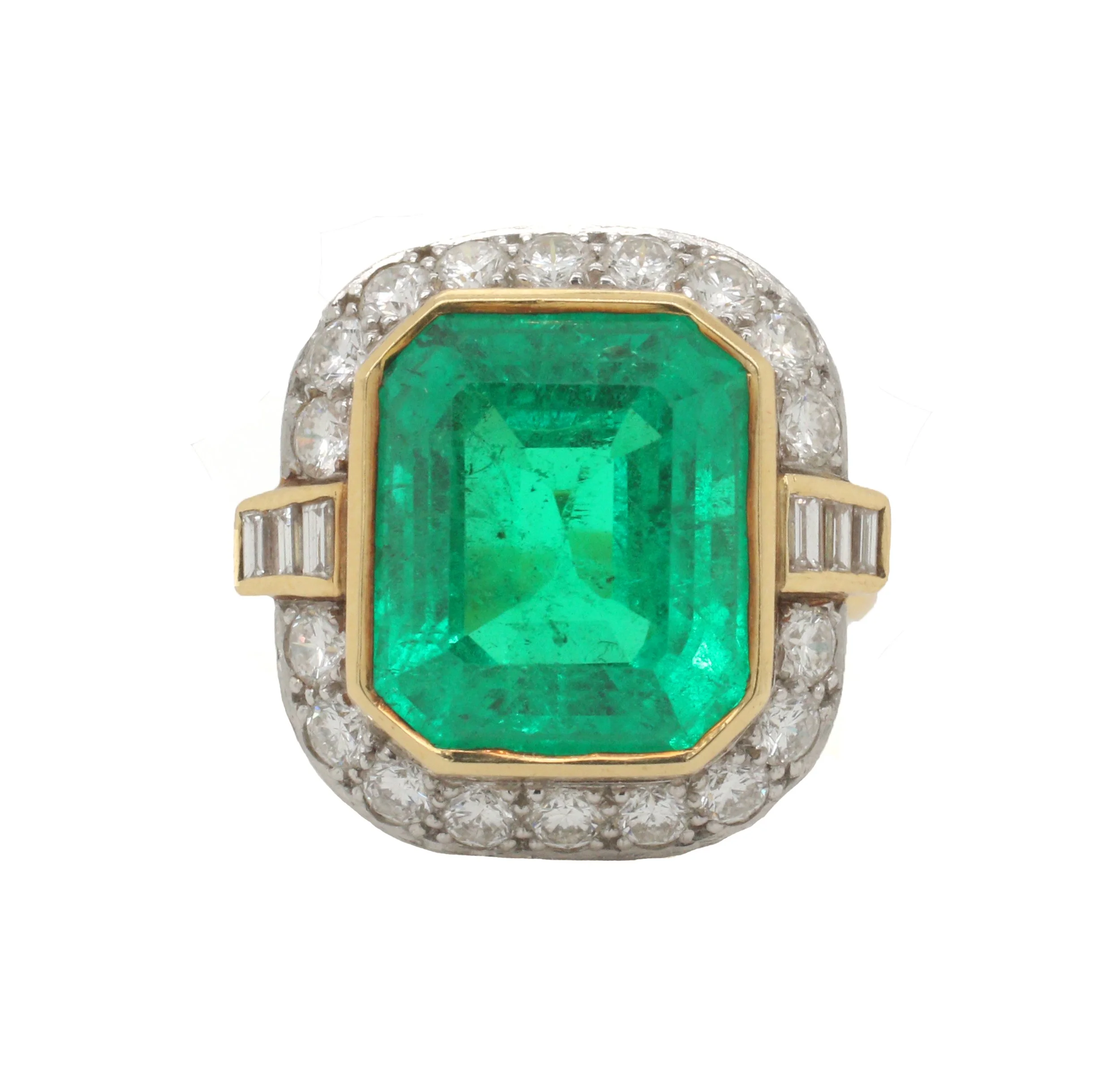 Emerald & Diamond Cluster Ring