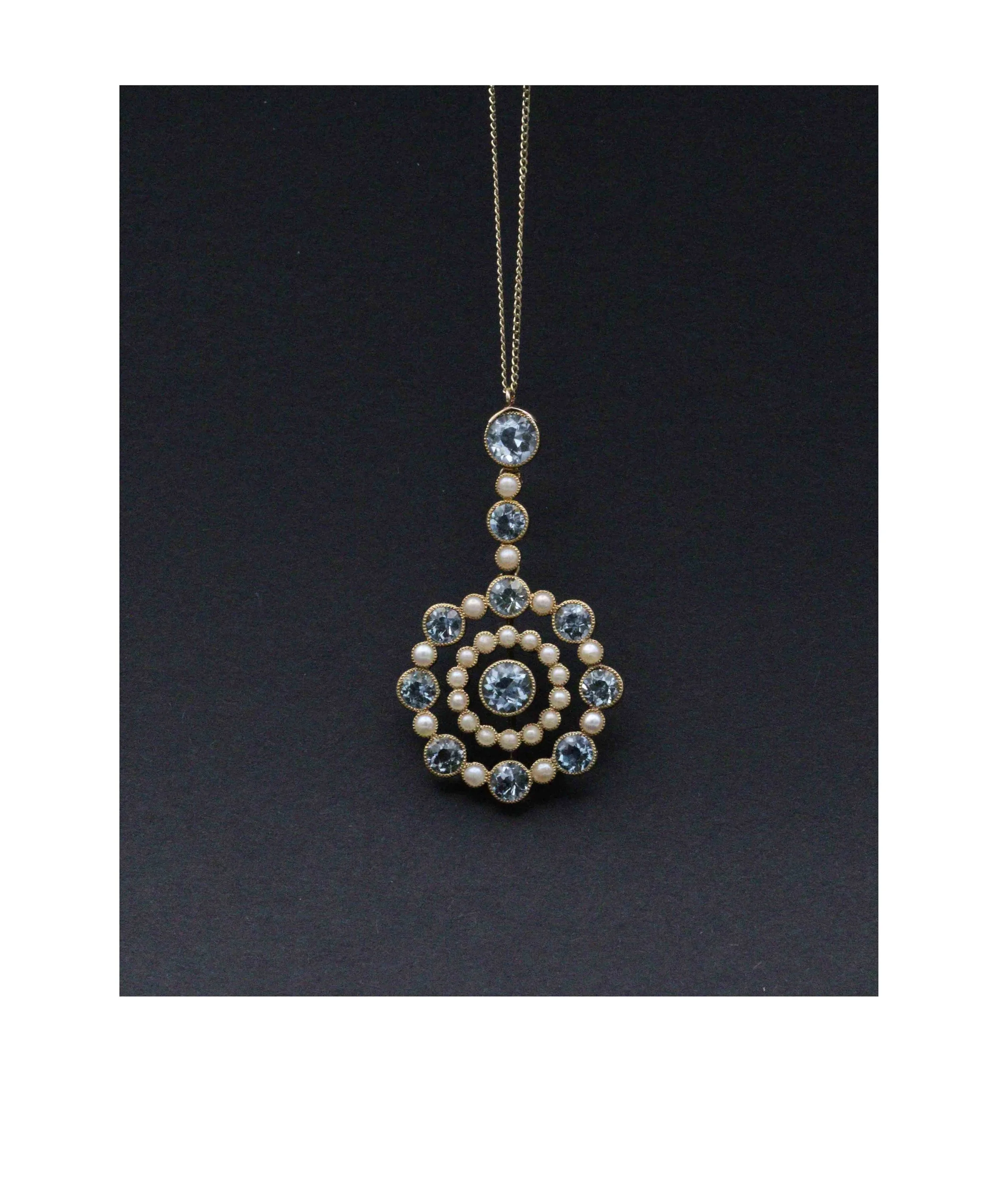 Victorian Aquamarine and Pearl Pendant