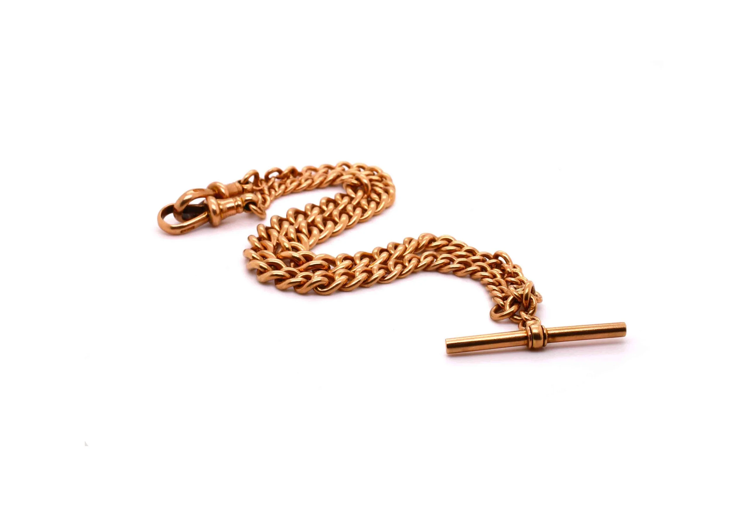 Graduated Victorian 9ct Rose Gold Albert Chain