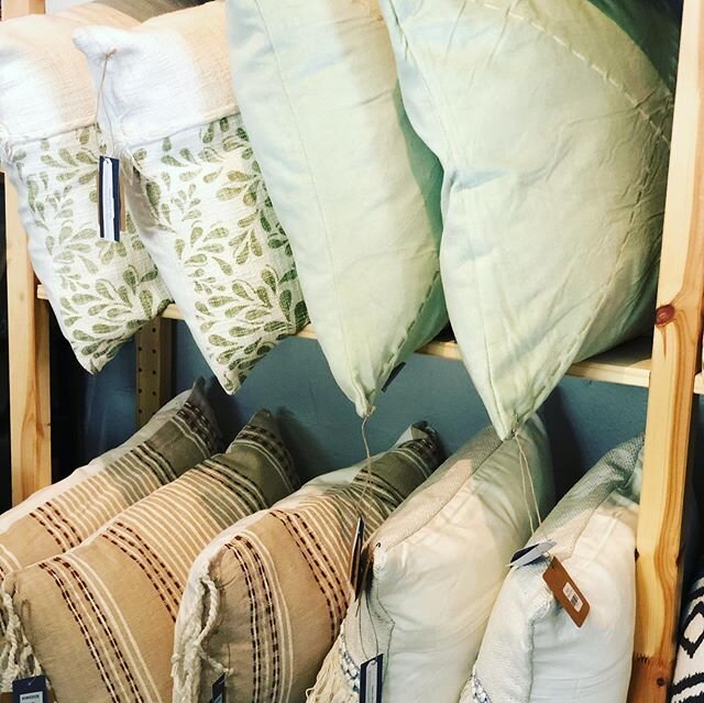 We are supper excited about our new pillow line! These artisan handcrafted India pillows are perfect for any style.  They all have zippers which make it easy for cleaning. Come check them out! #divinyourspace #pillows #india #indiathreads #shoplocal