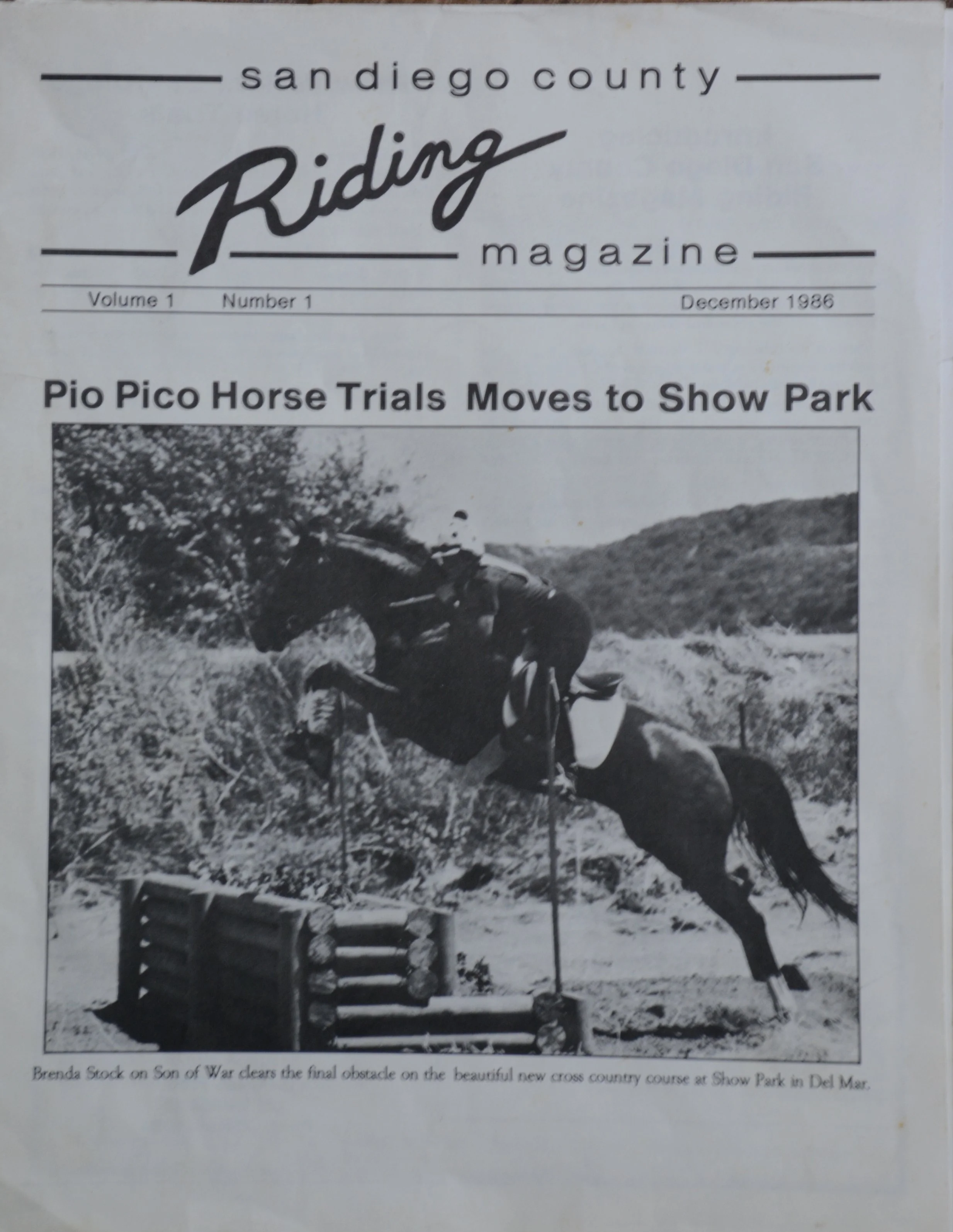 Cheryl hand drew her logo and shot her own printing plate negatives in 1986 when she started her magazine dedicated to San Diego dressage and eventing riders.