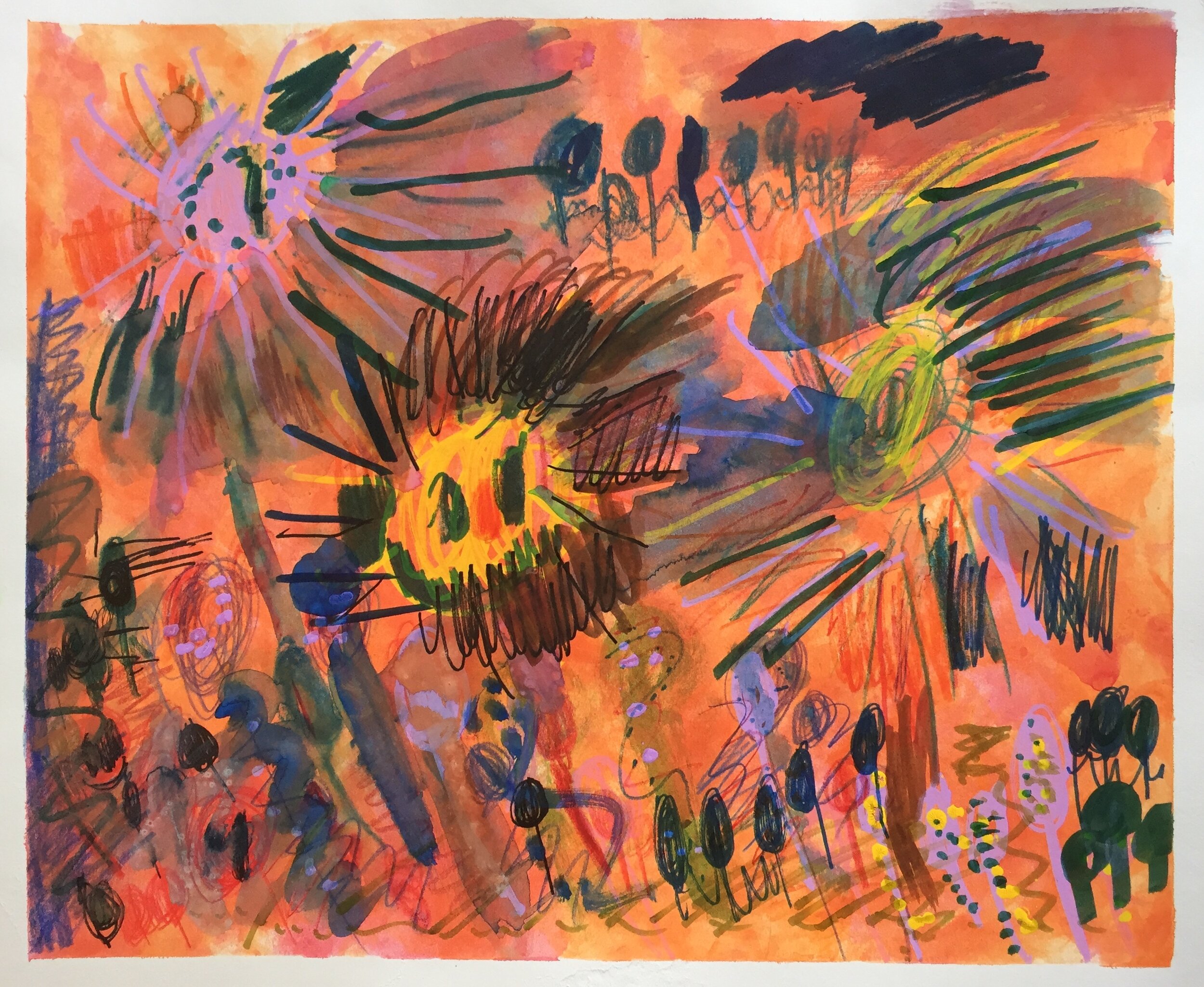 Joe Wahlers - Untitled with Orange Wash