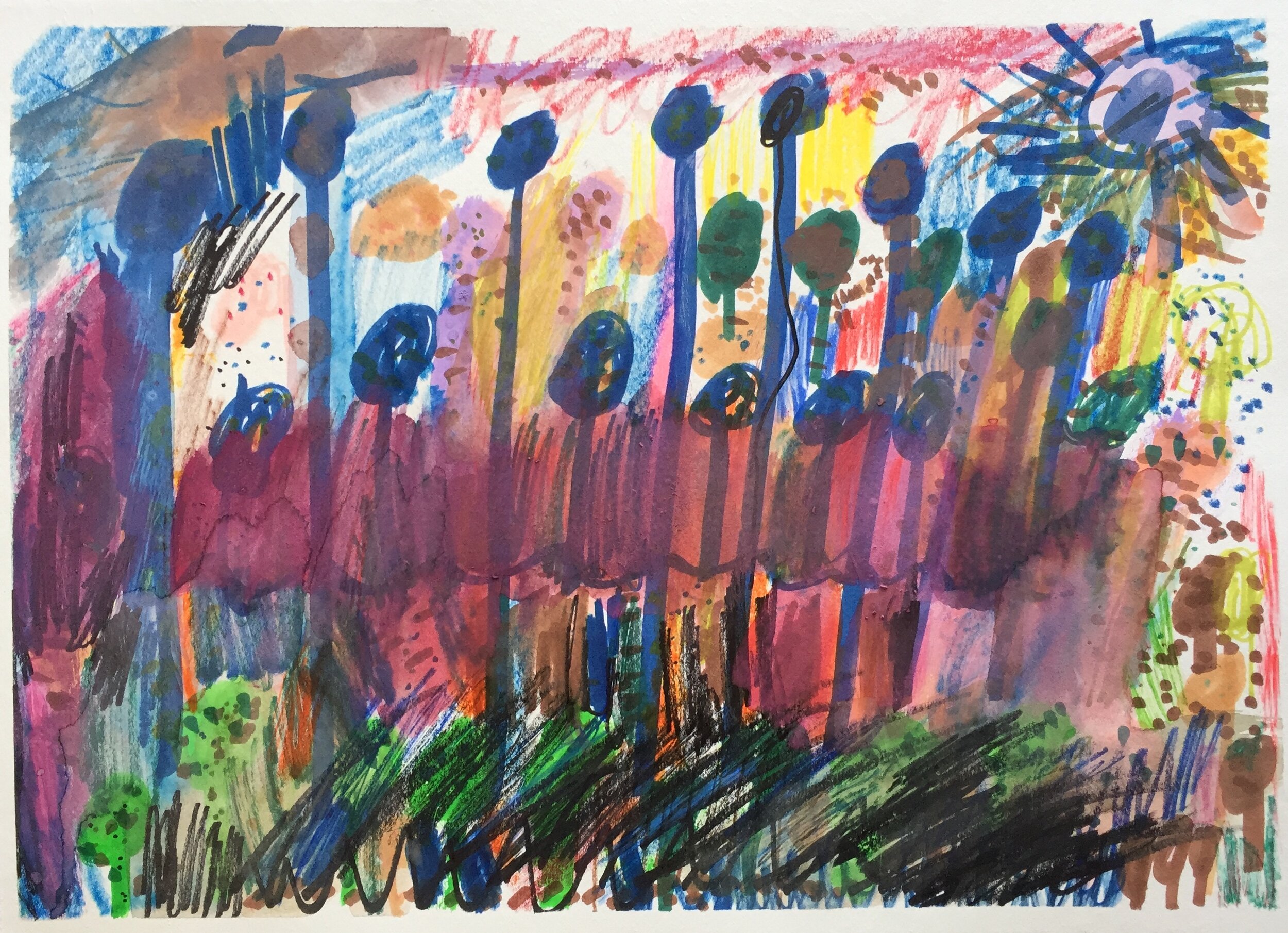 Joe Wahlers - Untitled with Magenta Wash