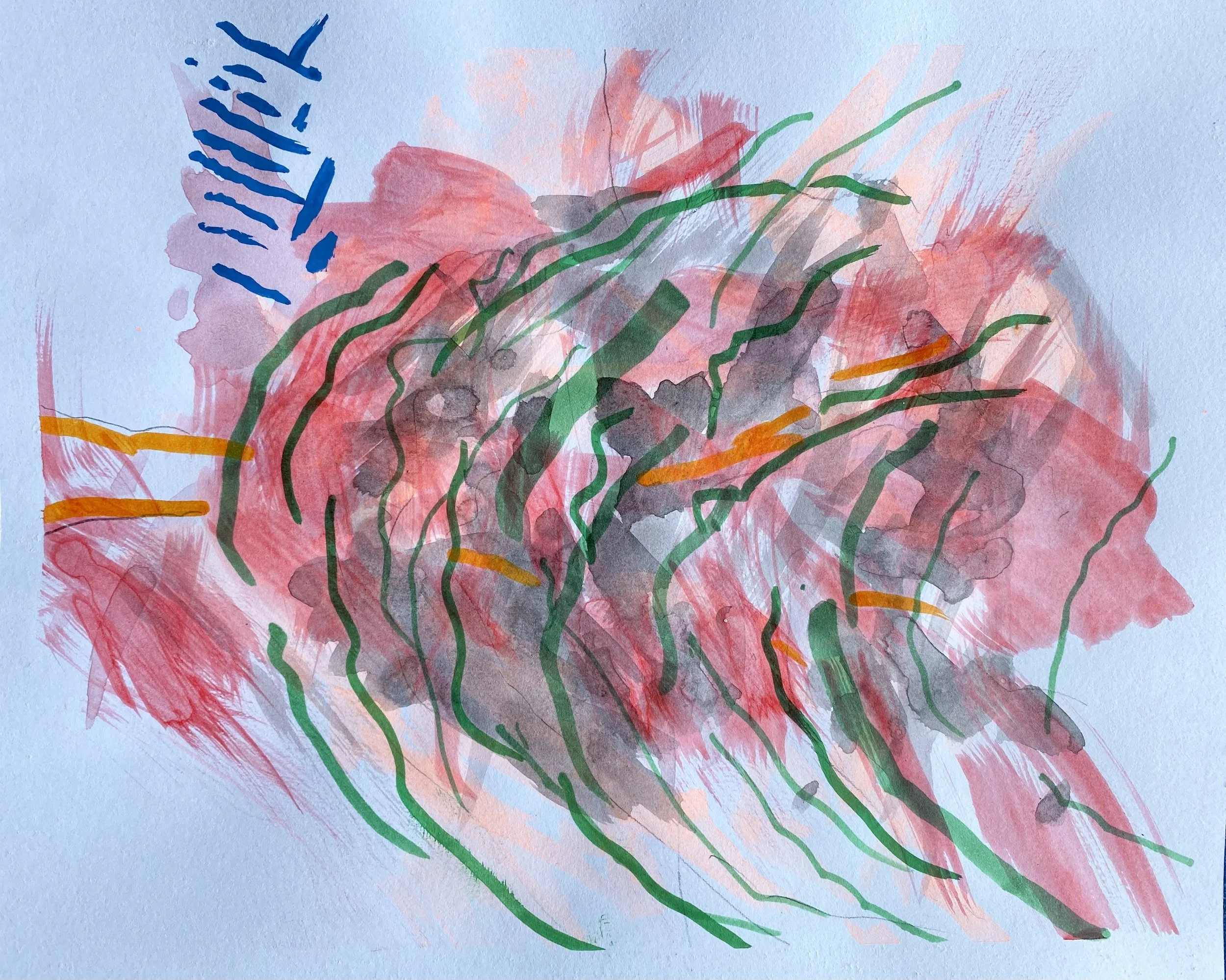 Brian Sime - Untitled (Pink, Grey, and Orange Leaf 2)