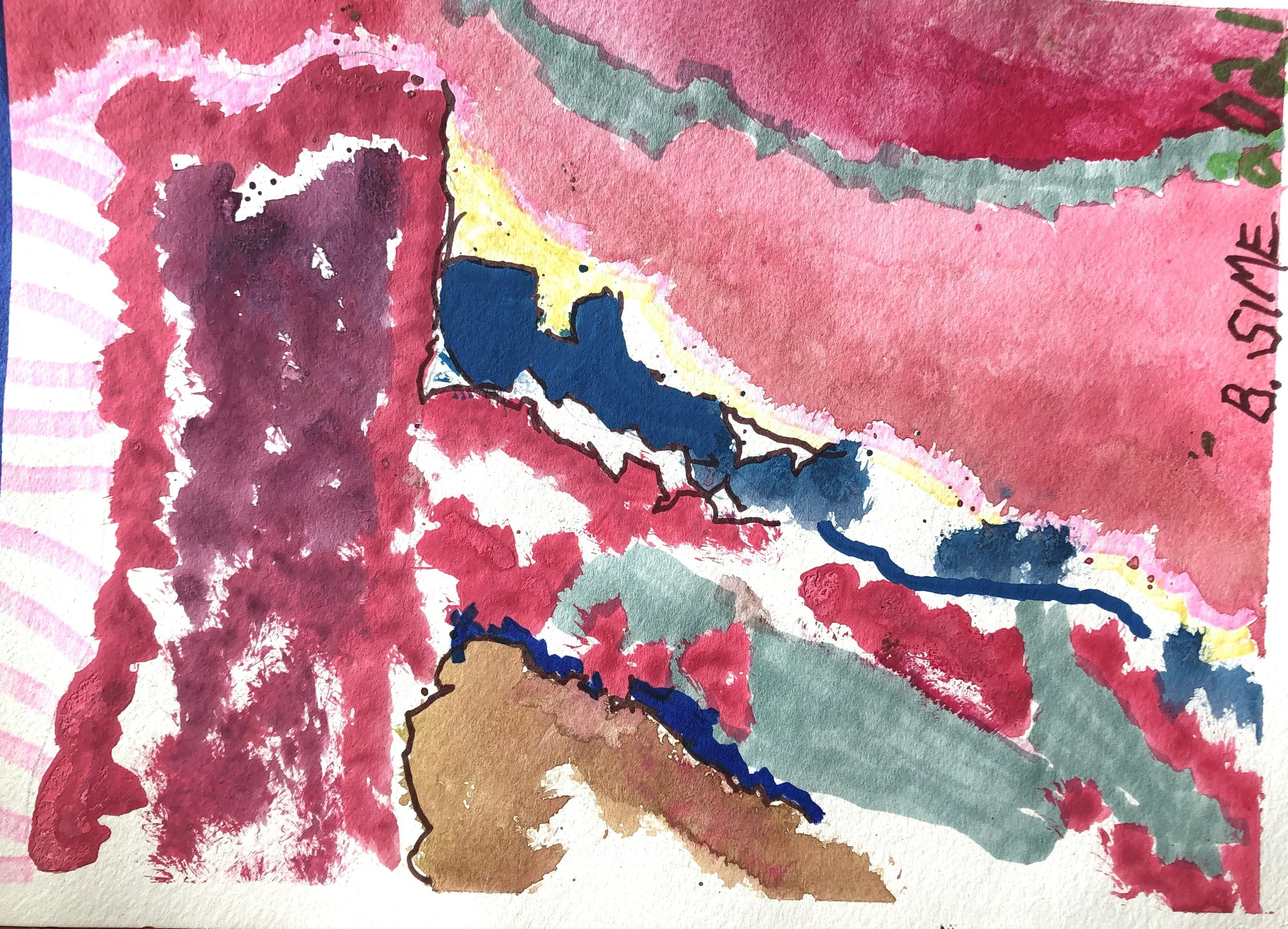 Brian Sime - Untitled (Pink, Blue, Green, Brown)