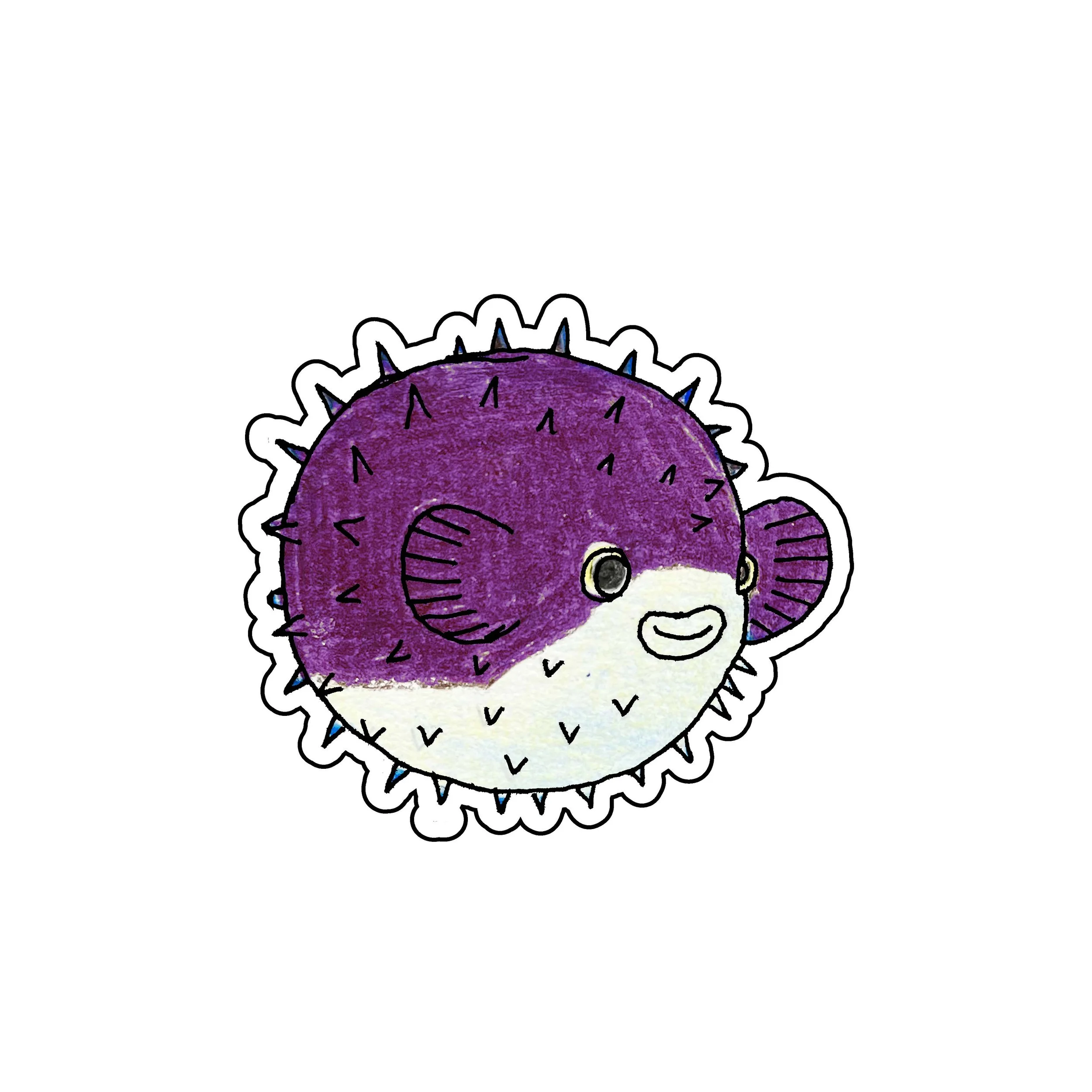 Nick Bursh - Holographic Puffer Fish Sticker — ArtWorking
