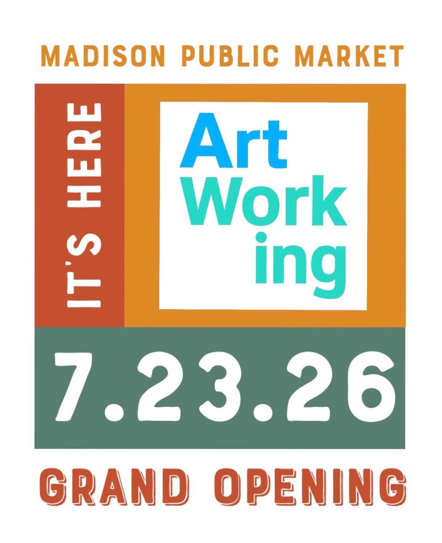 Join us at the Madison Public Market Grand Opening July 23rd! 

We can&rsquo;t wait to feel the energy and show off the ArtWorking Vending Machine in person! 

Mark your calendar and make sure to check out the market and all the awesome merchants wit