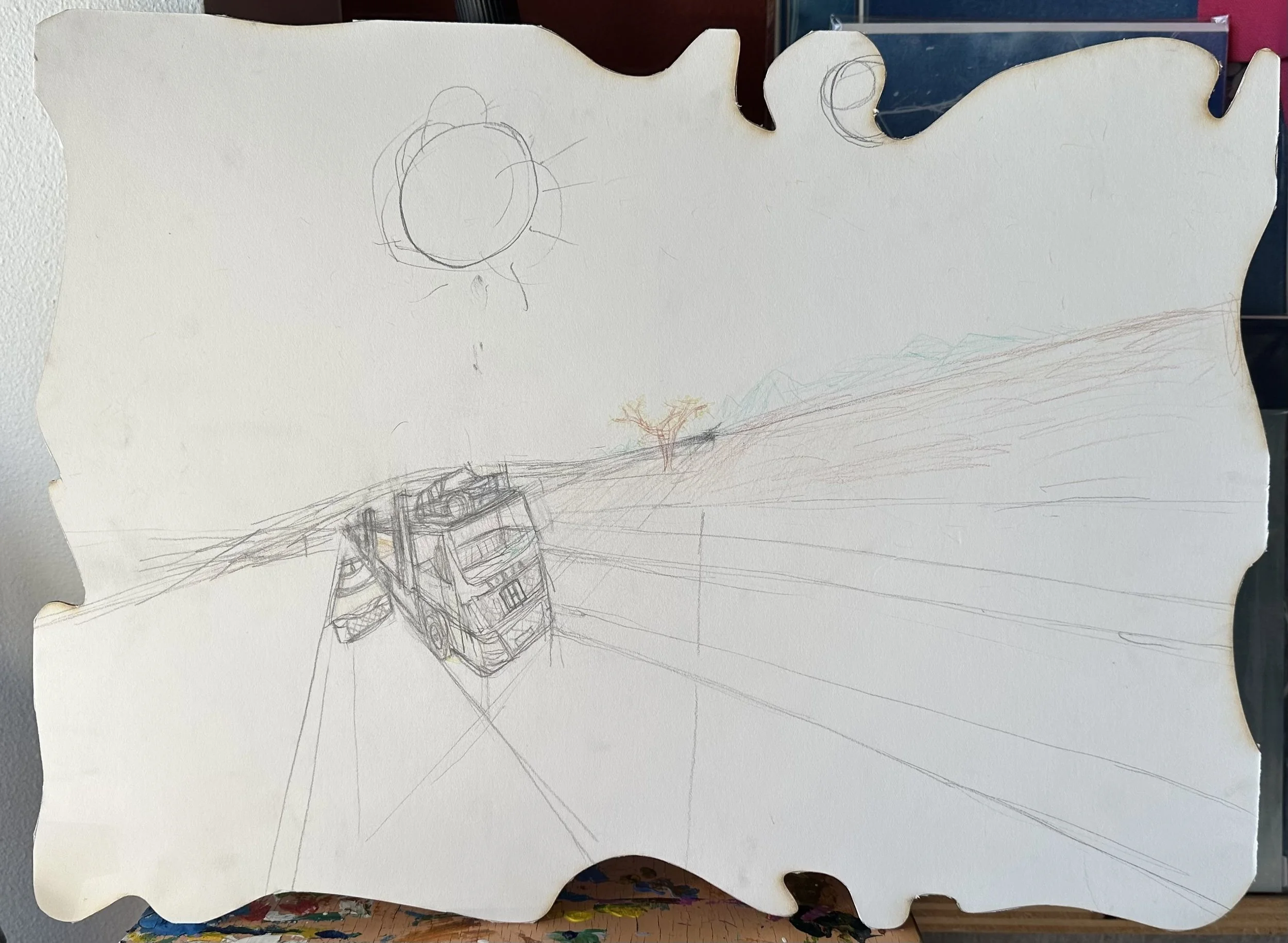 Liam Olson- Untitled Truck and Car Scene