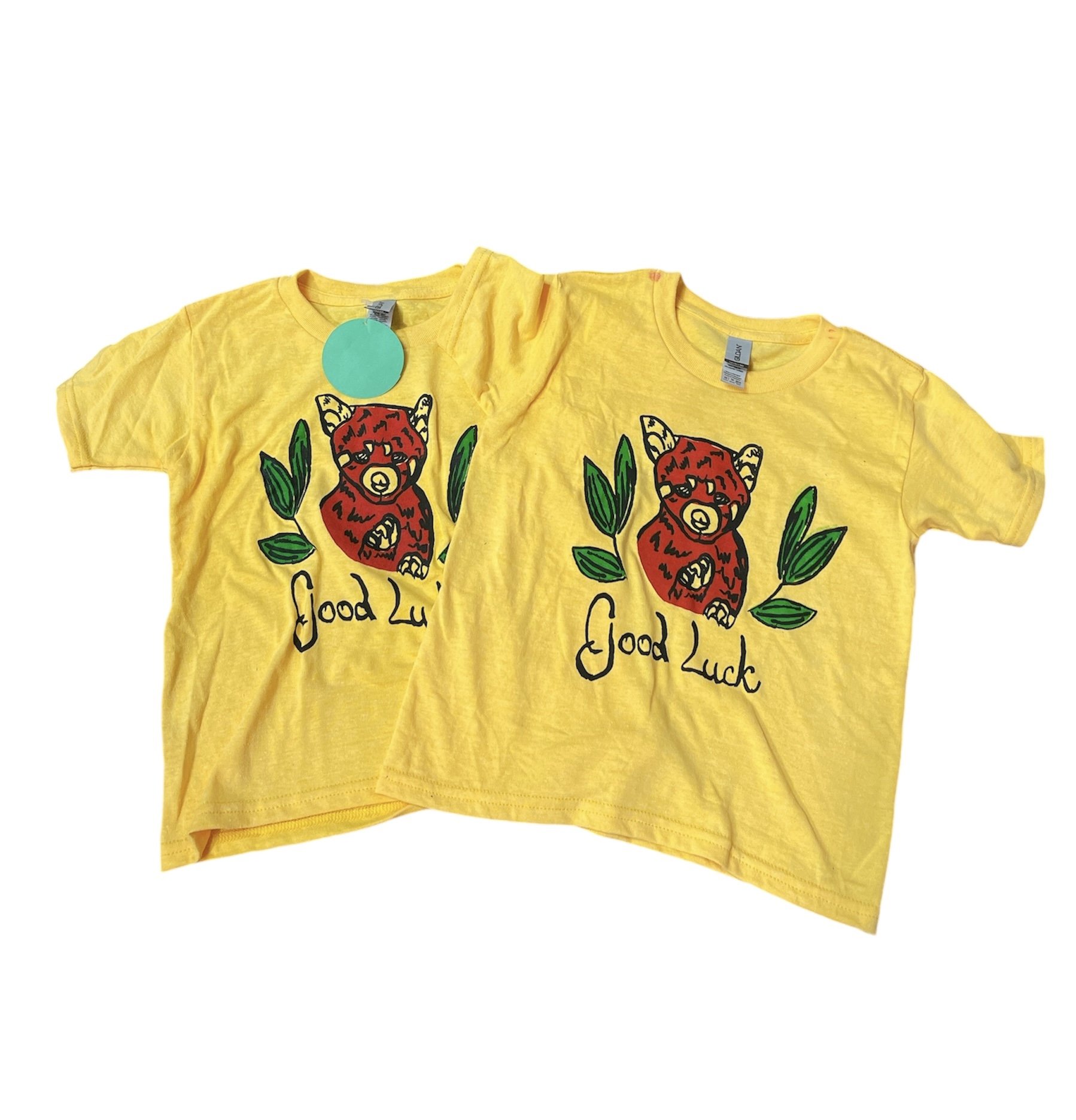 Briana Richardson - Red Panda "Good Luck" Yellow Dyed Kids Shirt