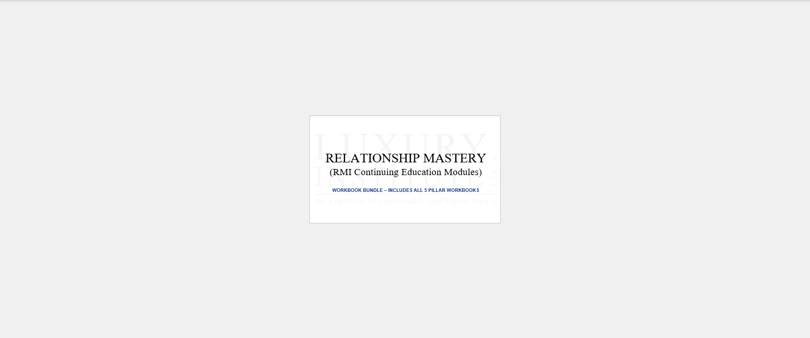 Individual License-Luxury Institute-Relationship Mastery System-Workbook Bundle - All 5 Pillar Workbooks