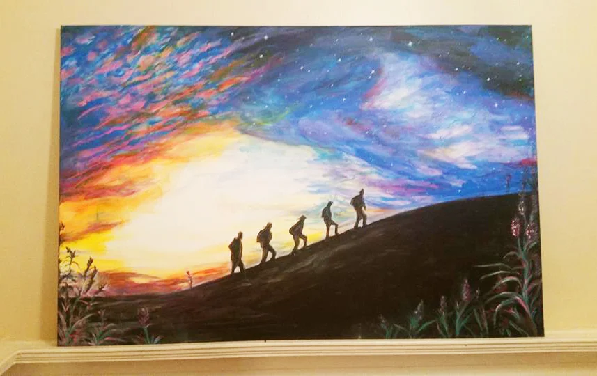 Astral Climb ~ Acrylic on 24x36 inch canvas ORIGINAL SOLD.