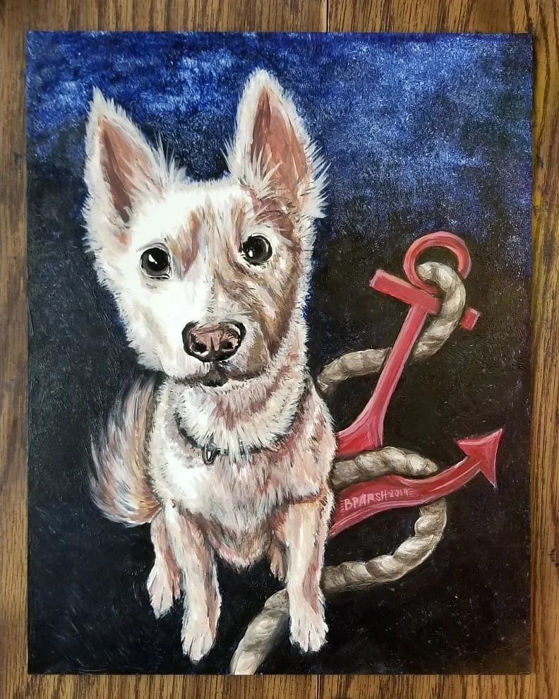 Caine the Navy pooch as a Valentine’s Day gift from Her to Him. <3