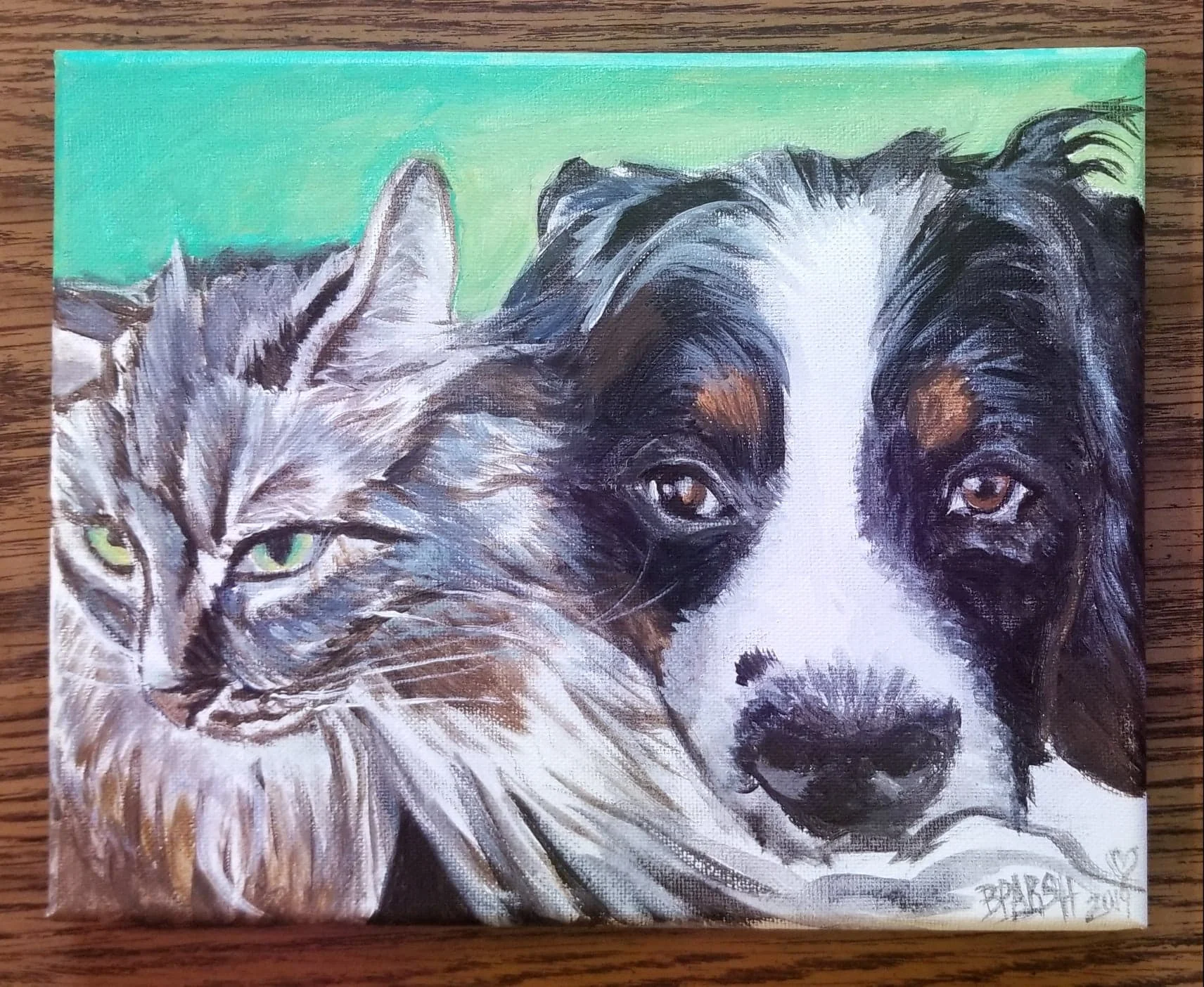 Danny the kitty cat & Reggie the bernese mountain dog (may he rest in paradise) <3 for a big 40 surprise present!