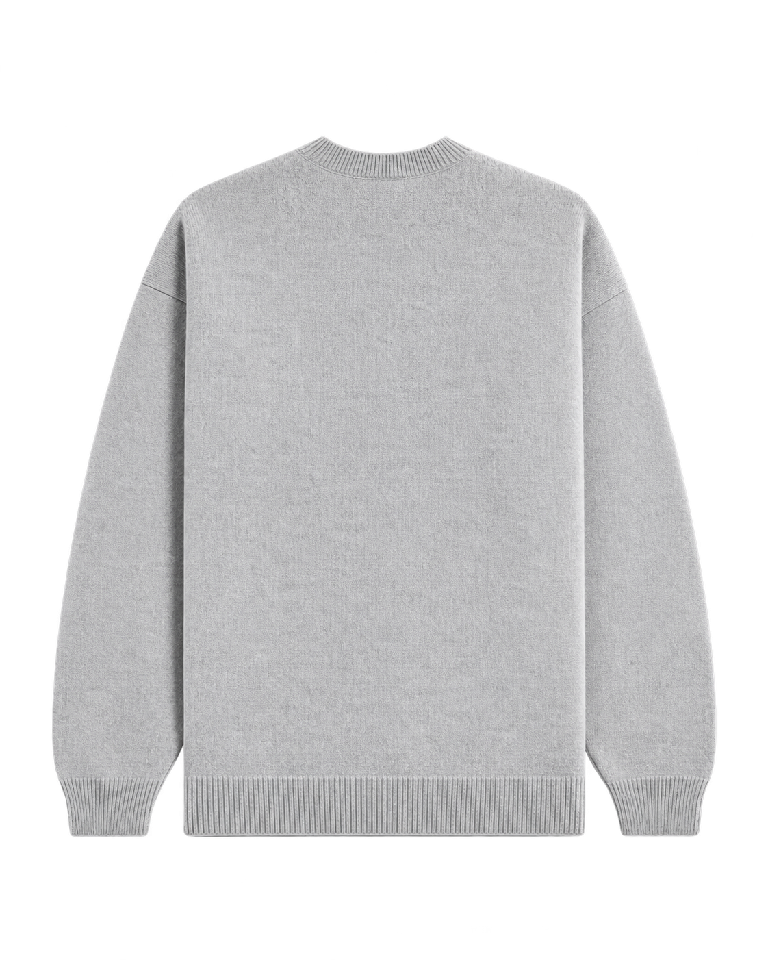 Maglione grigio in maglia, vista posteriore.png