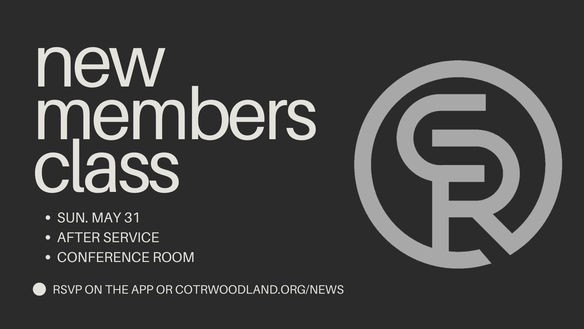New Members Class — May 31
