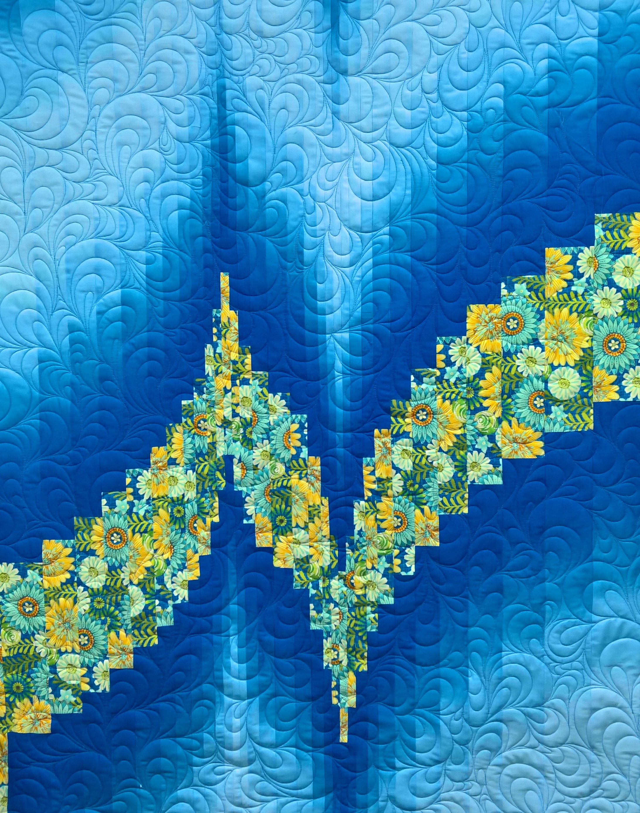 Bargello with Clamshell Quilting
