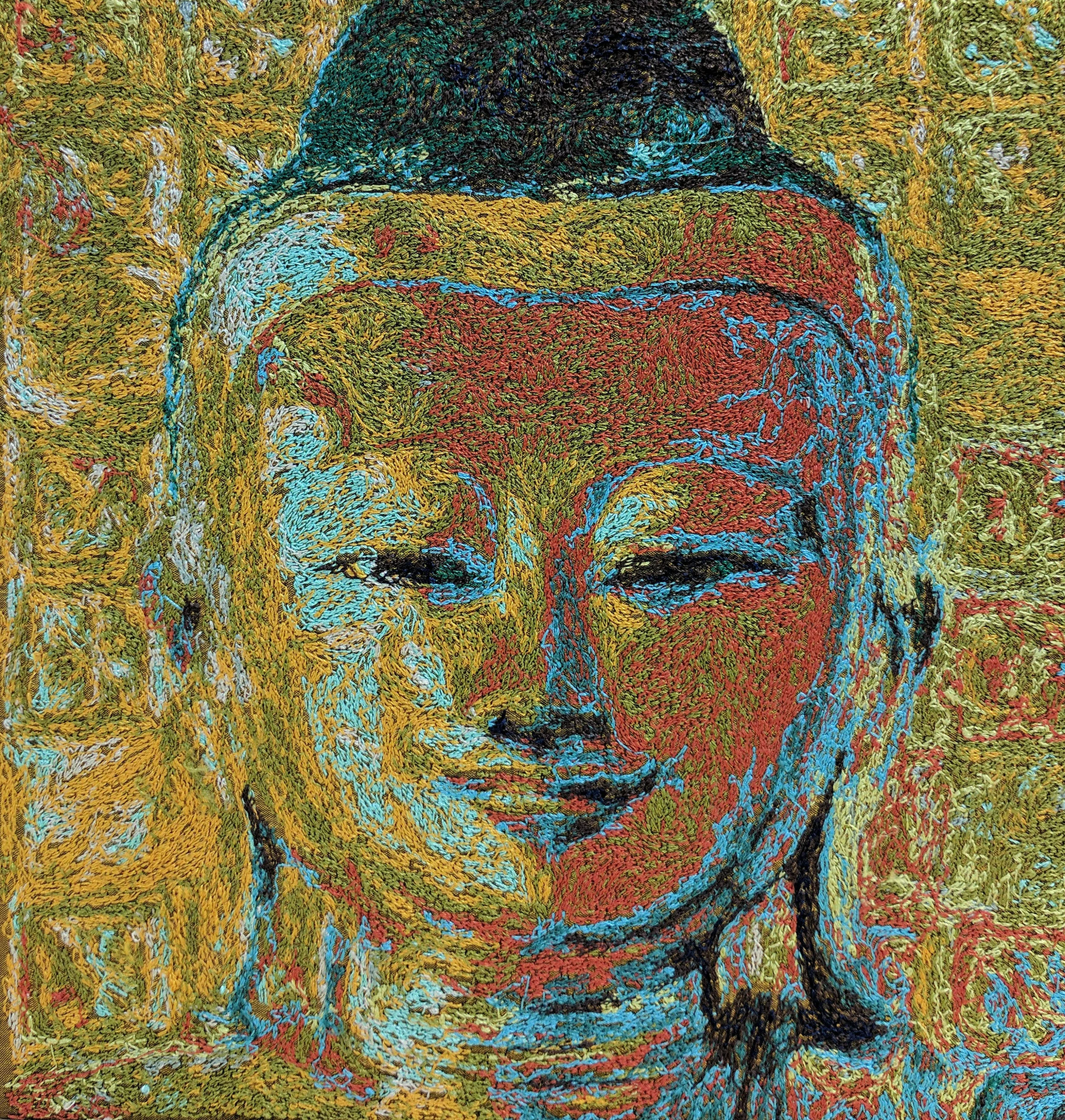 Machine Embroidered Buddha