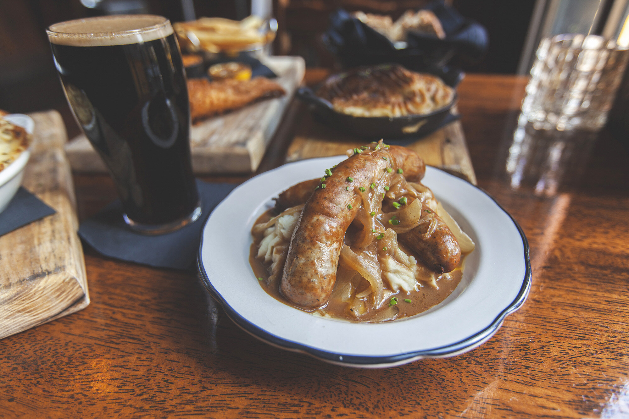 Bangers and Mash at Annie Bailey's Irish Public House in Lancaster, PA