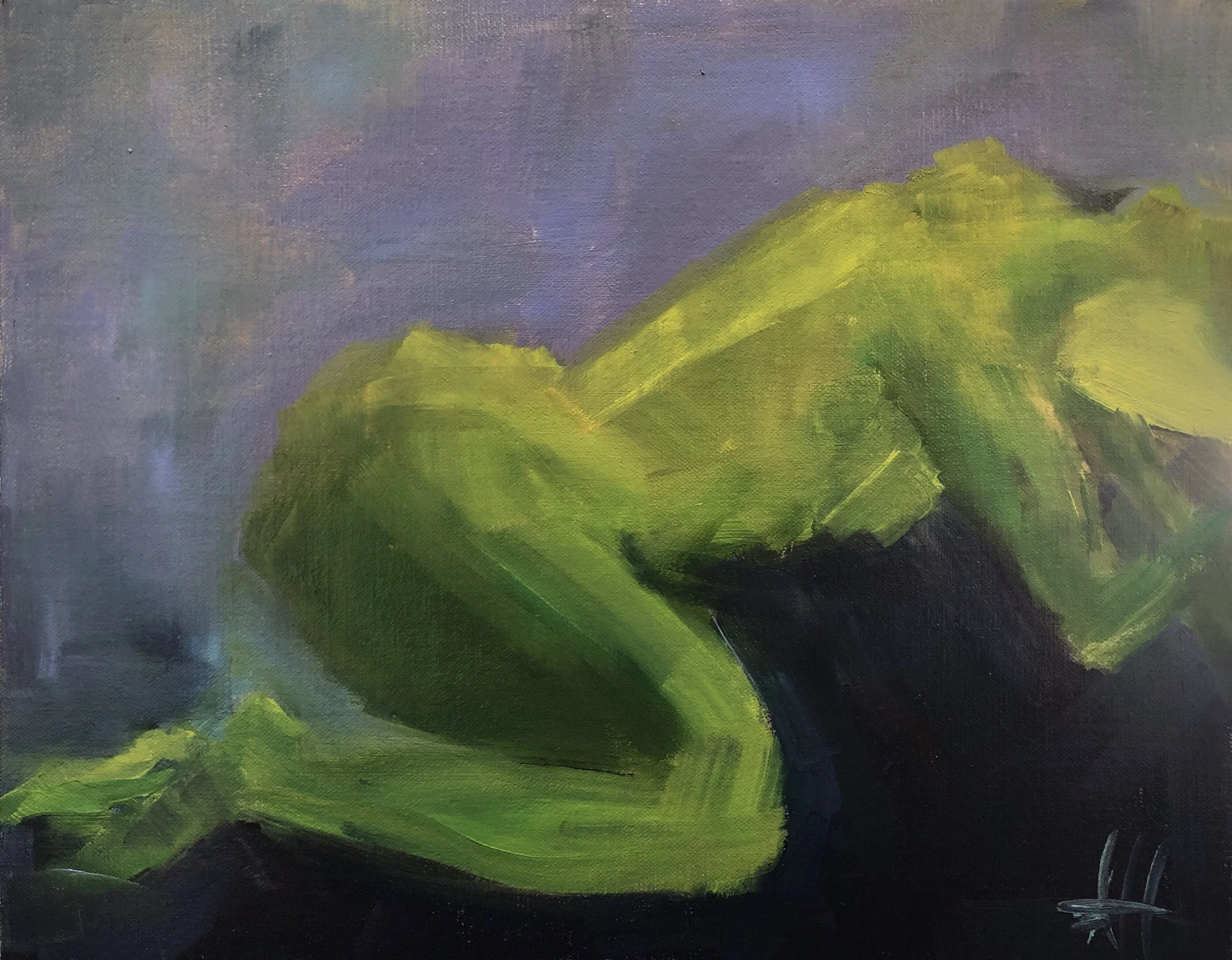 Figure Study Lime on Periwinkle 