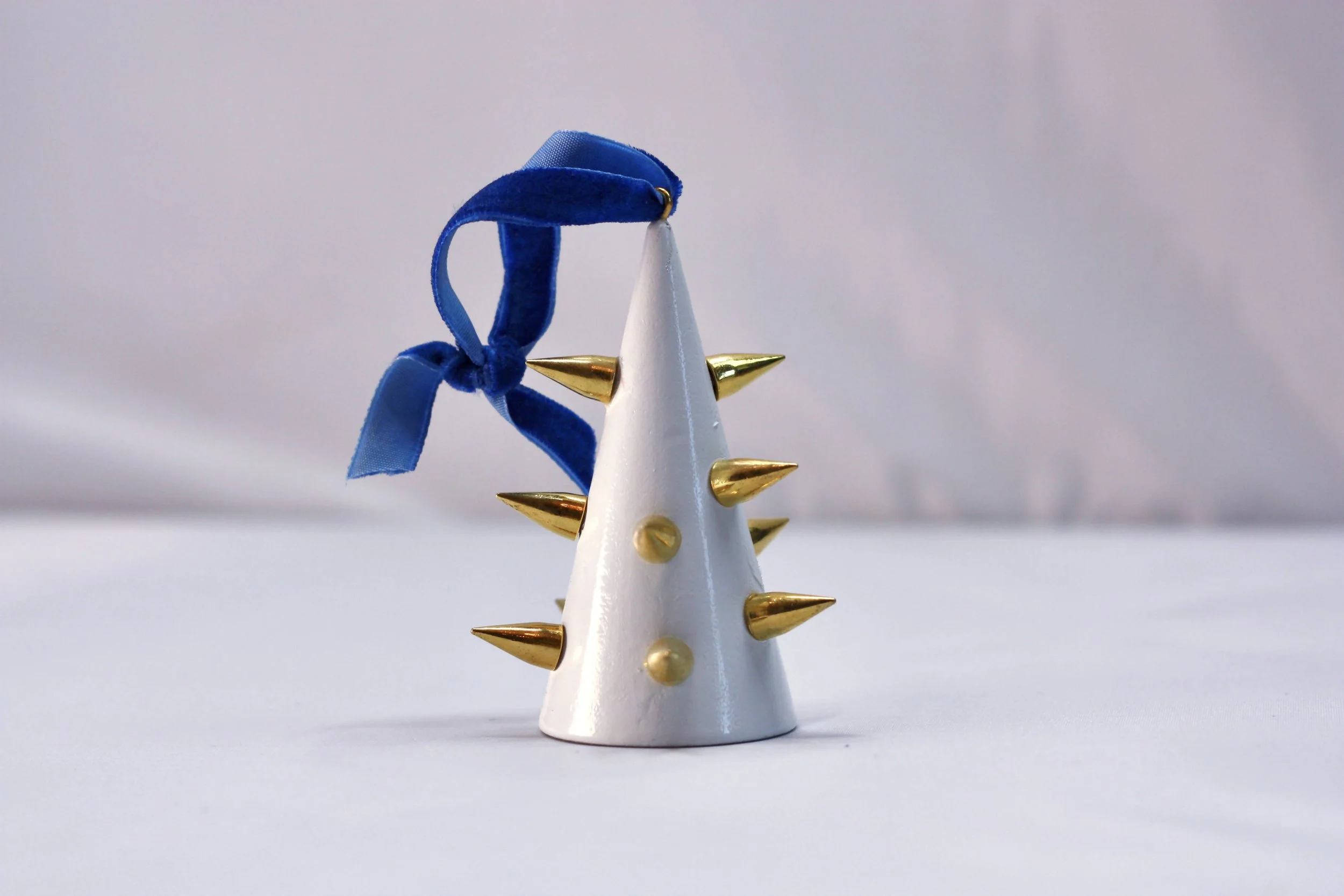 White Brass Studded Ornaments