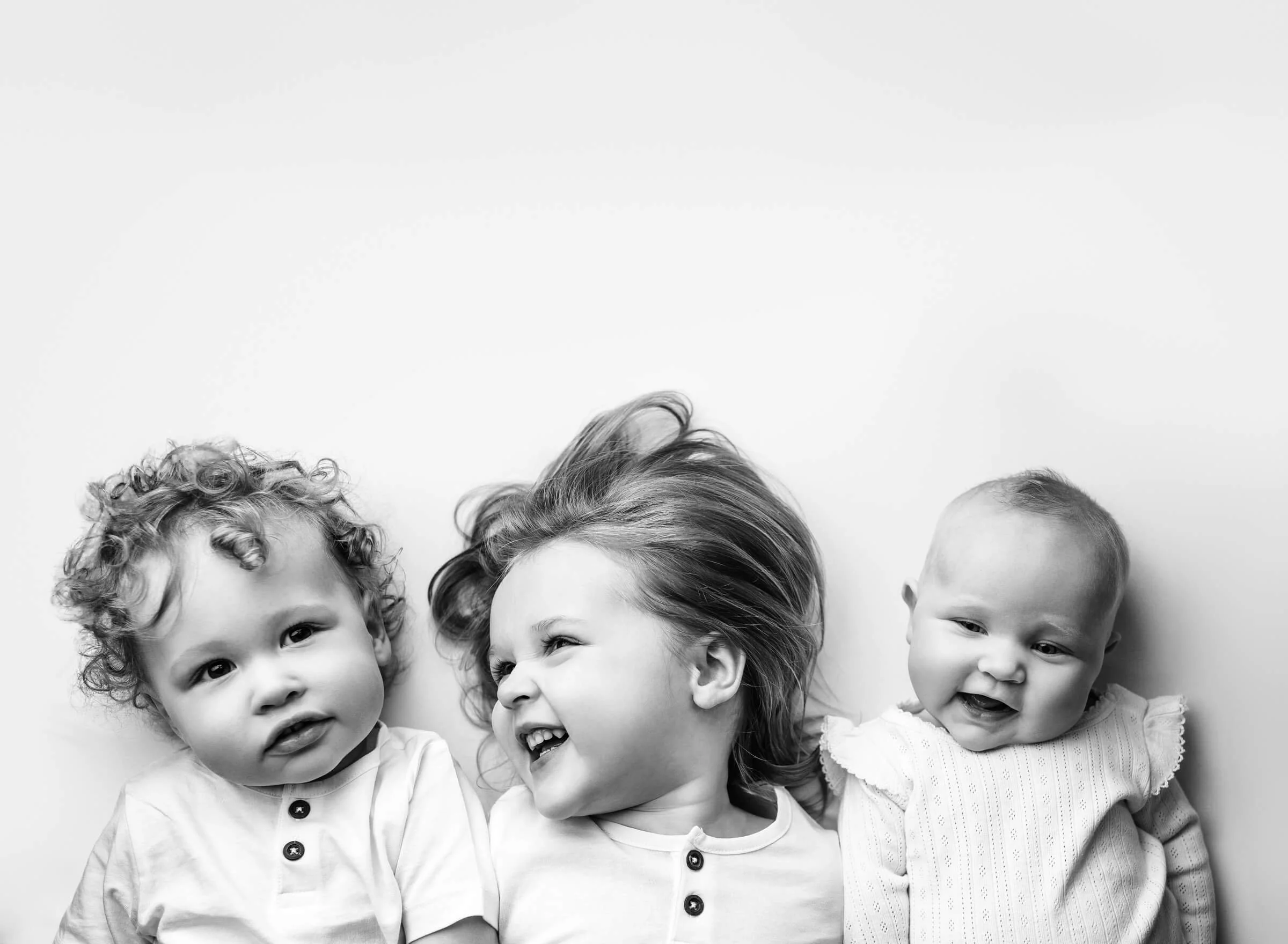 black and white siblings portrait