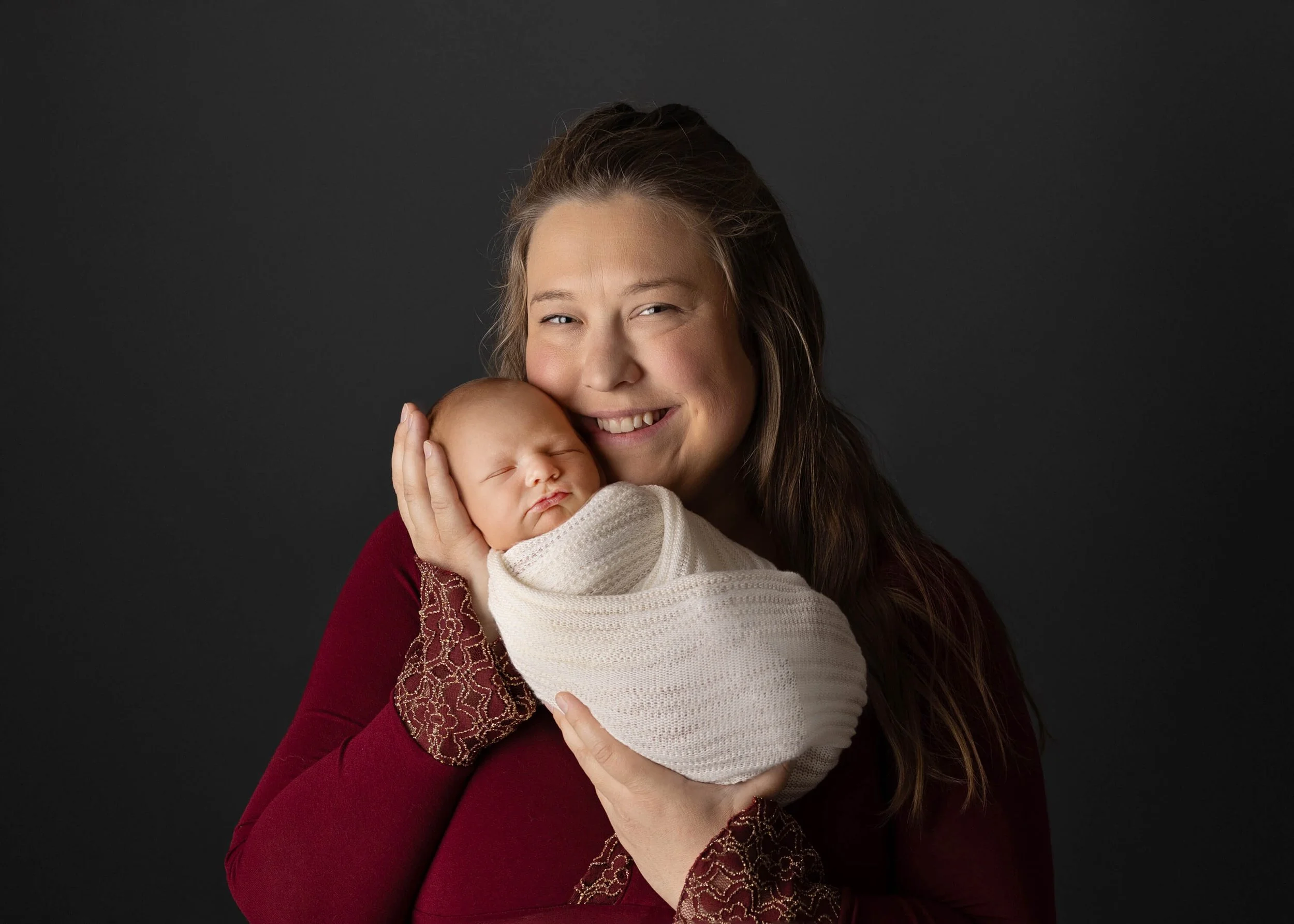 Wrapped pose with Mom