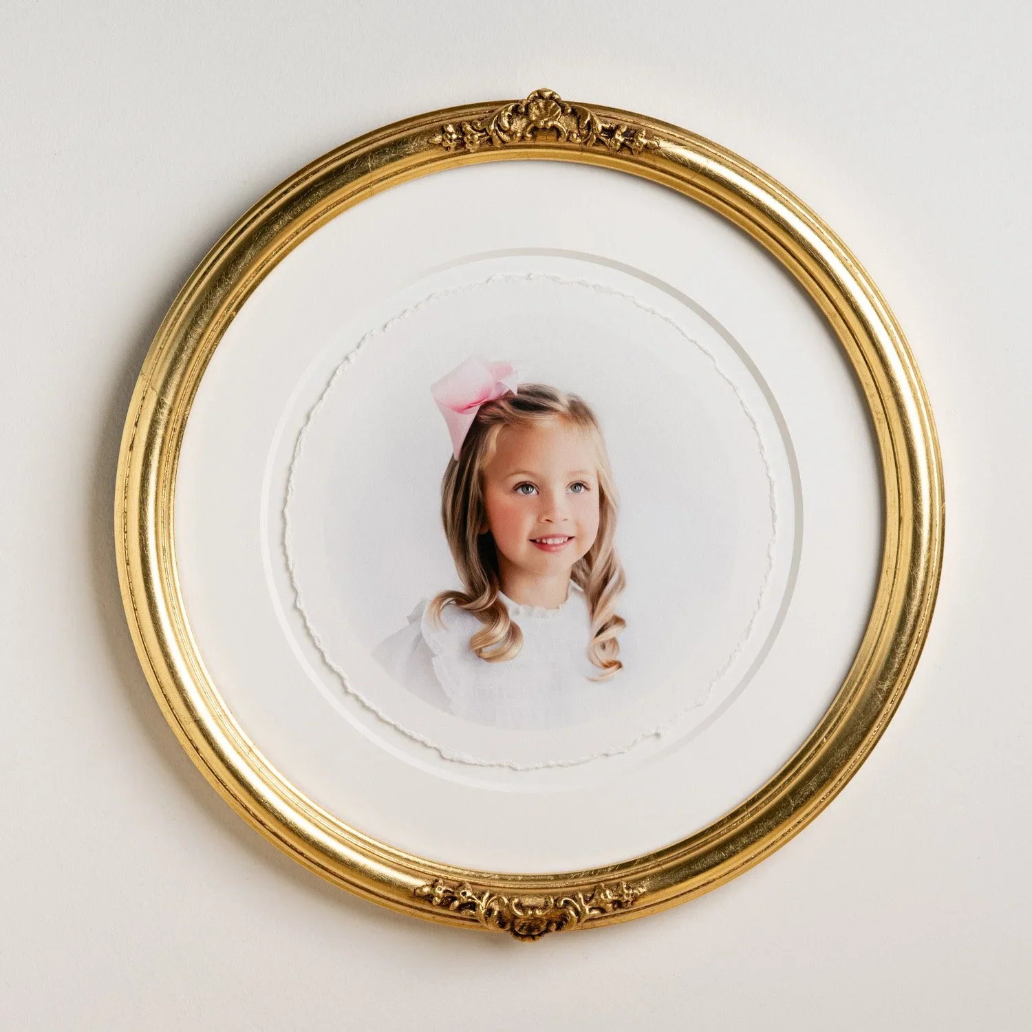 heirloom child portrait round gold leaf.webp