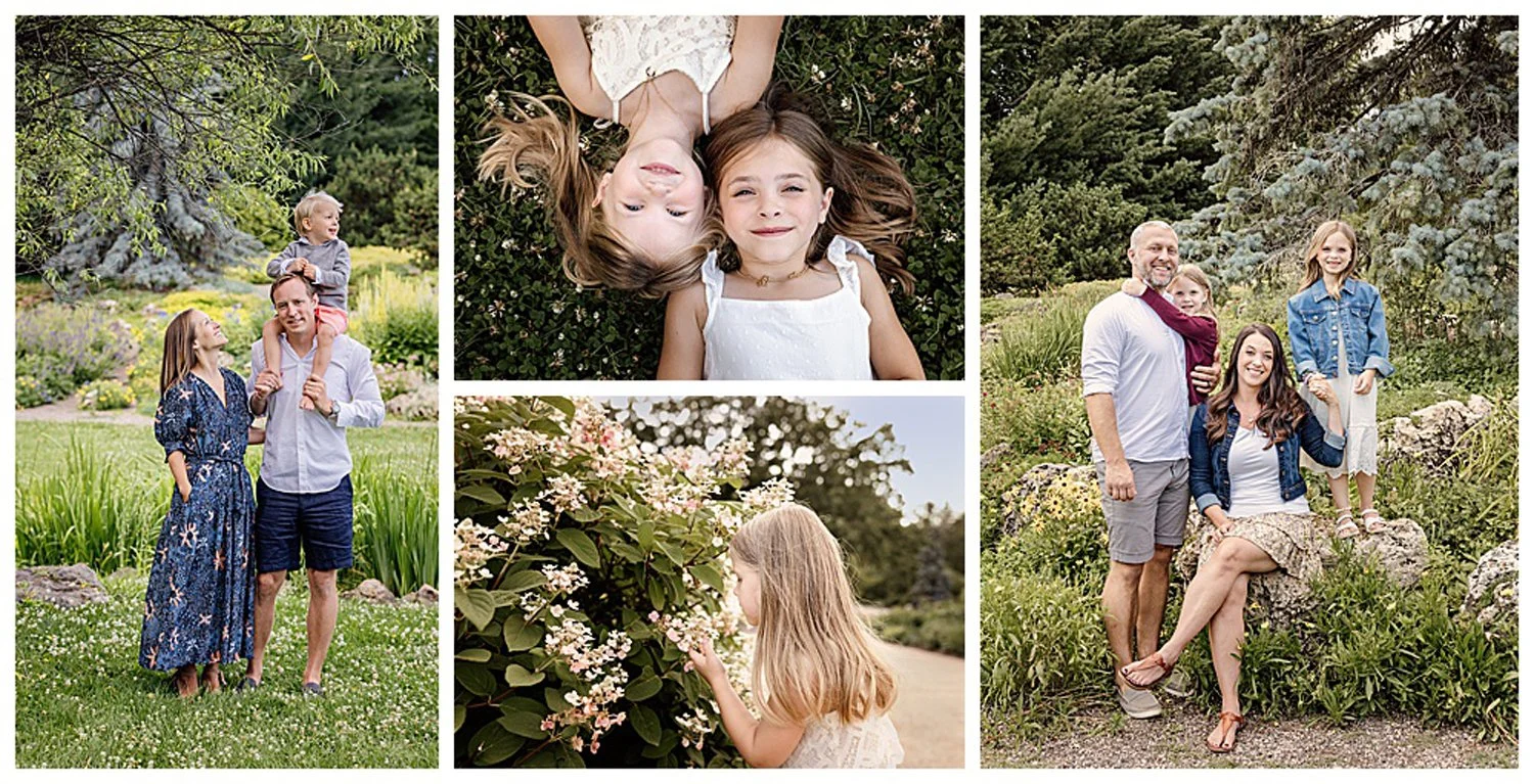outdoor spring family photo collage