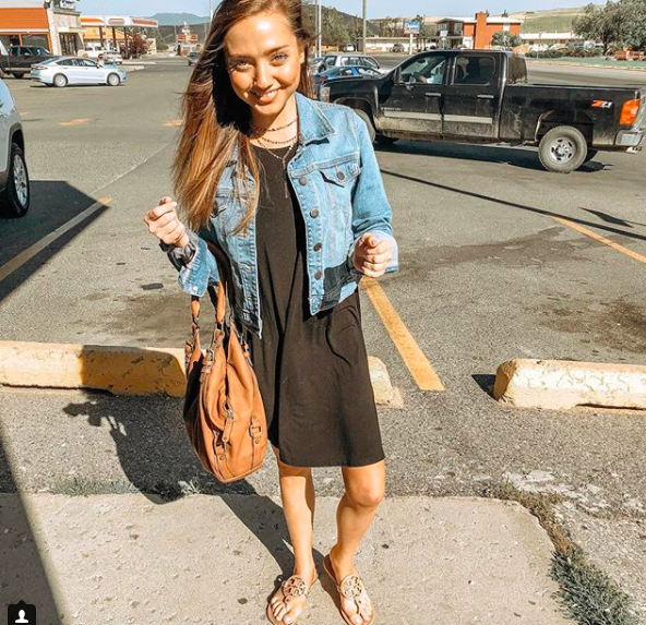 dress // jean jacket