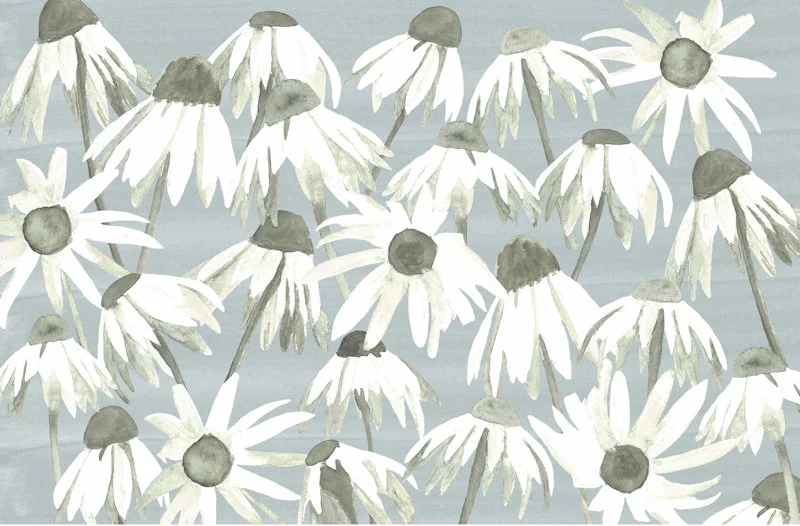 Grey Daisy Decorative Paper Placement